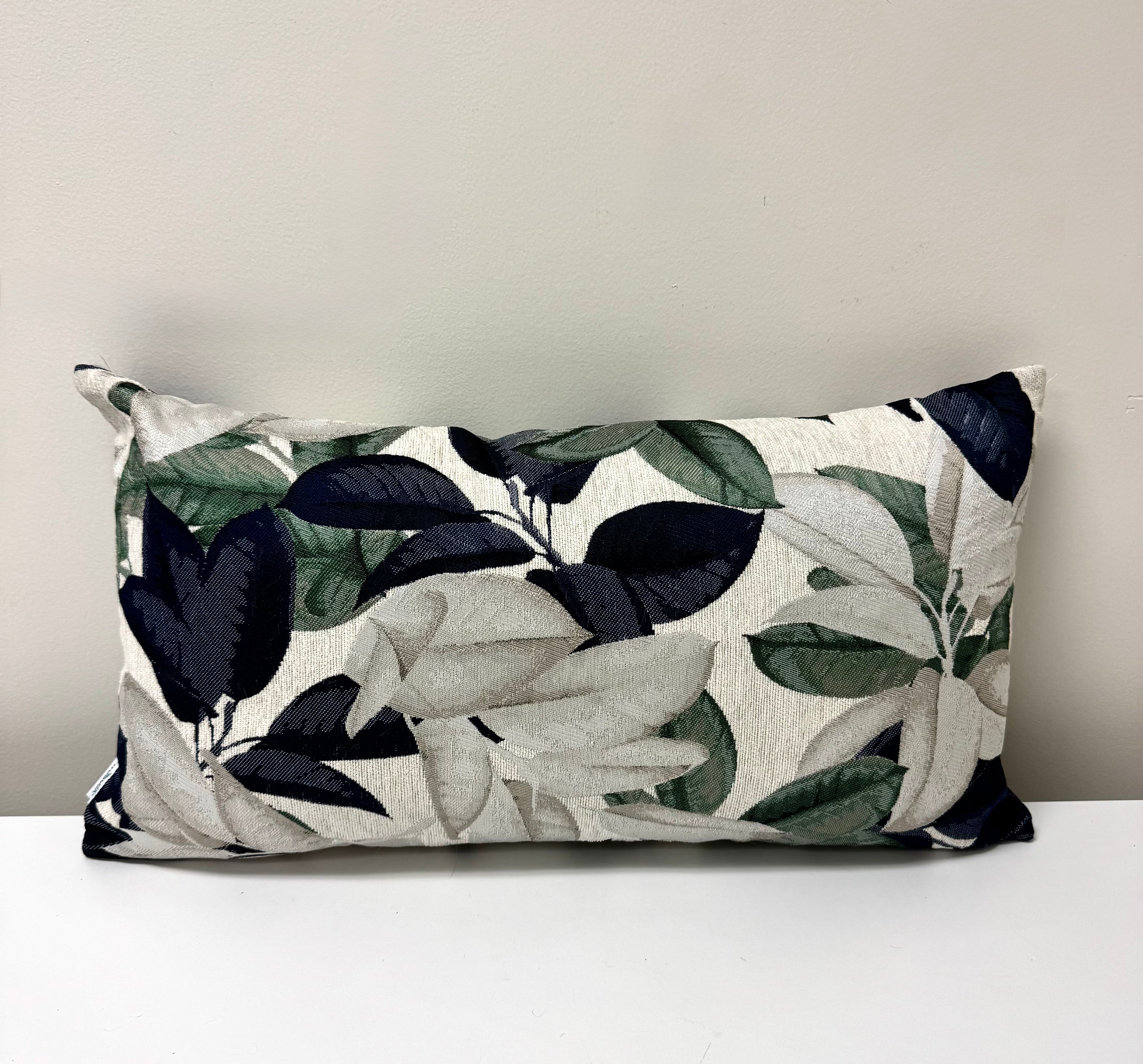 Navy & Green Botanical Leaf 26" x 14" Pillow