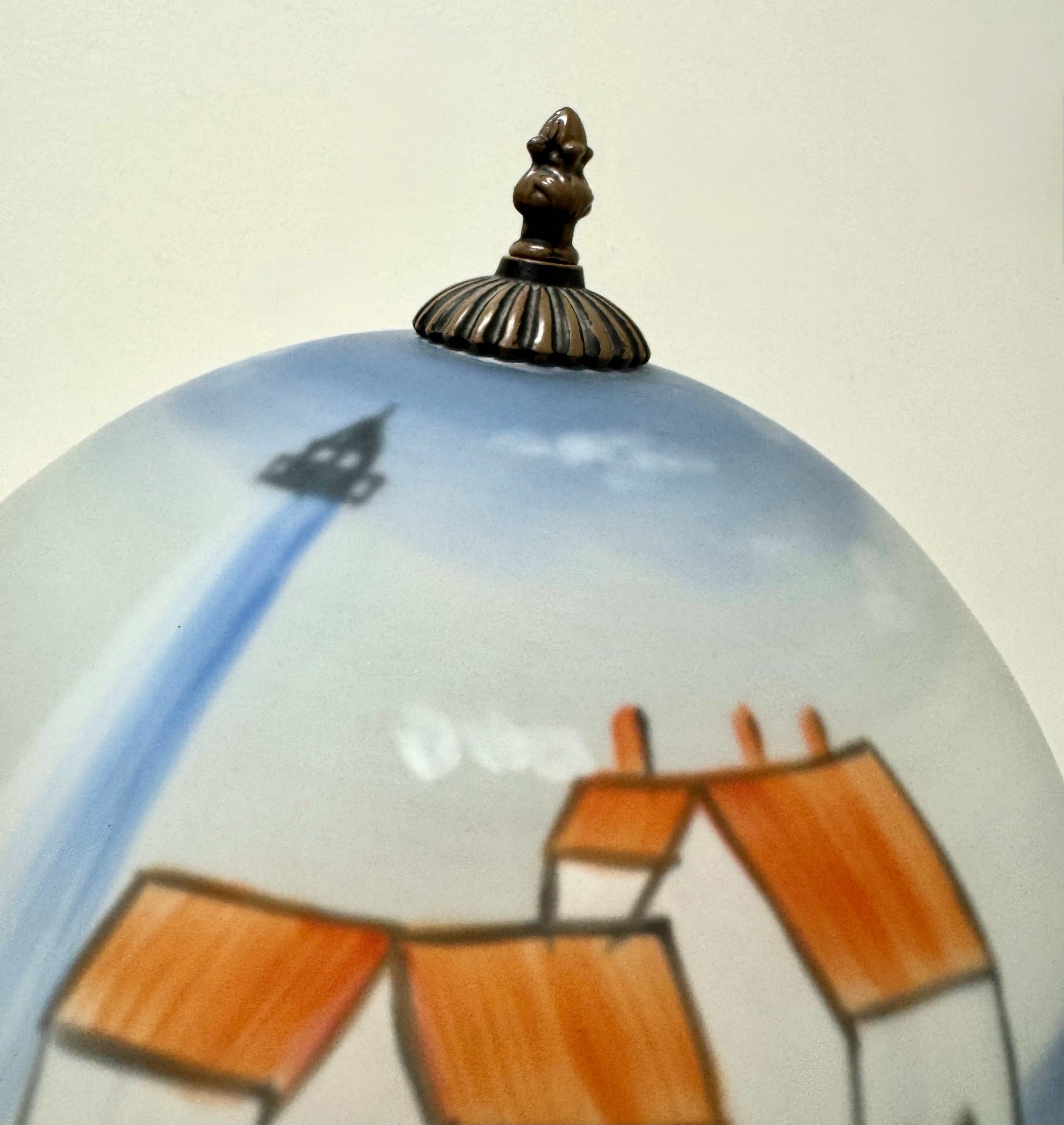 Reverse-painted Glass Lighthouse Lamp