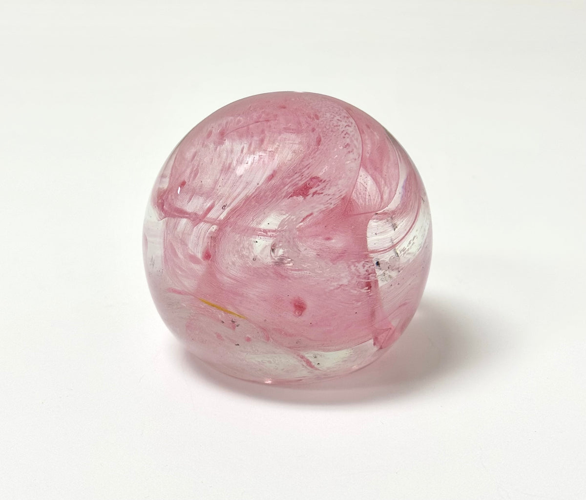 Caithness Pink Swirl Art Glass Paperweight
