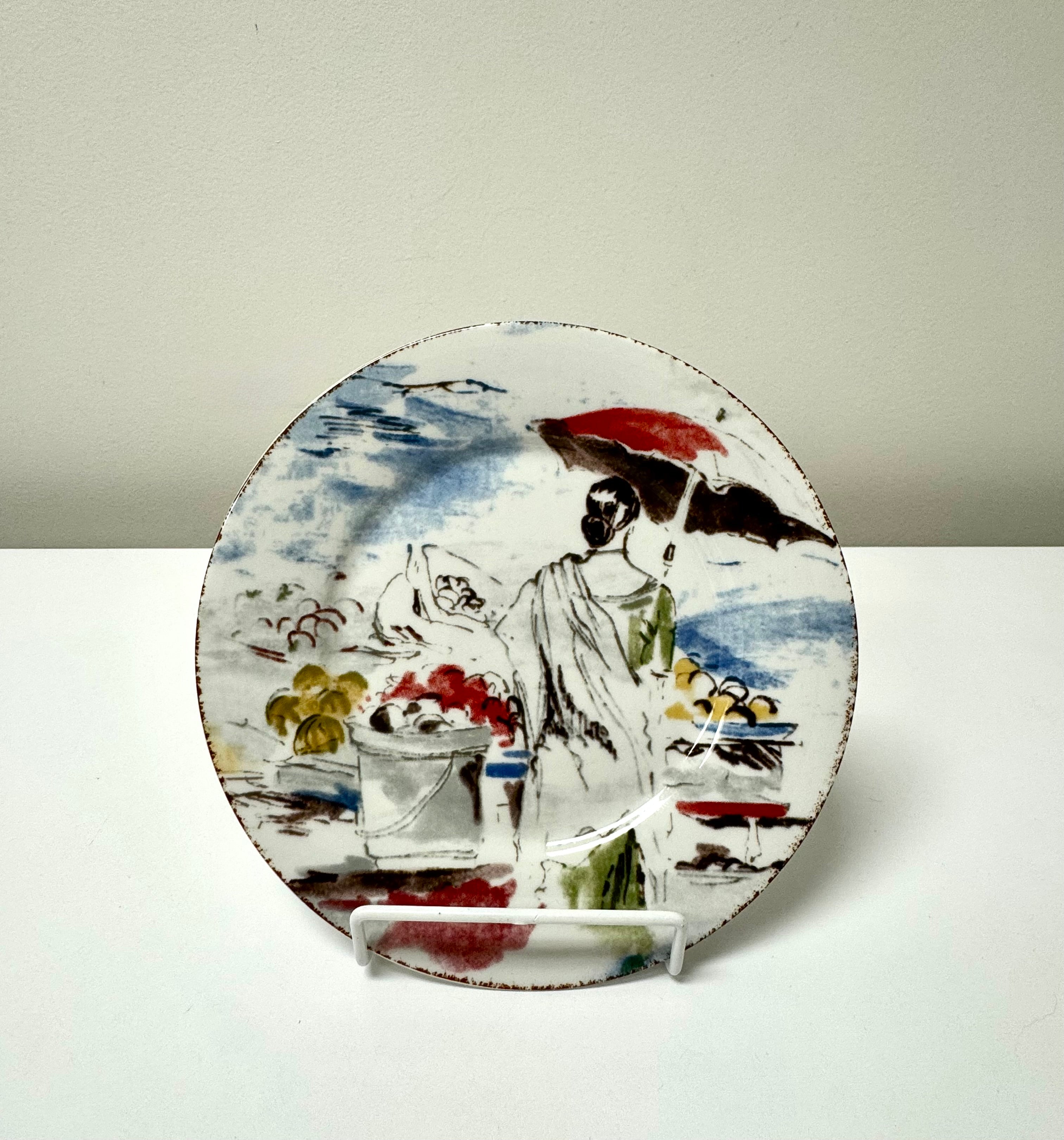 Vintage PIER 1 'Destination' 7-1/2" Plates Set of 7