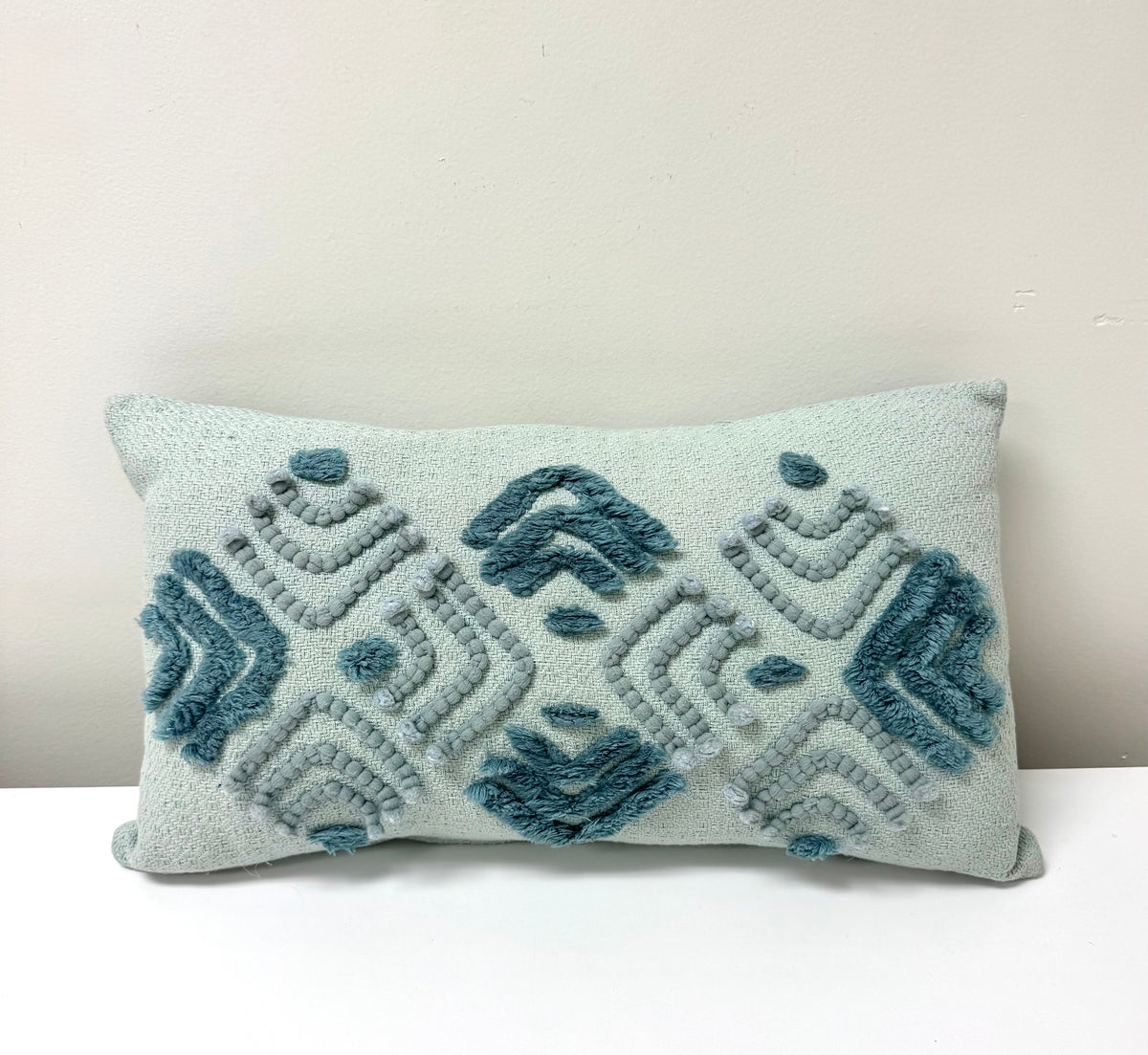 Pacific Blue Textured Cotton 11" x 21" Pillow