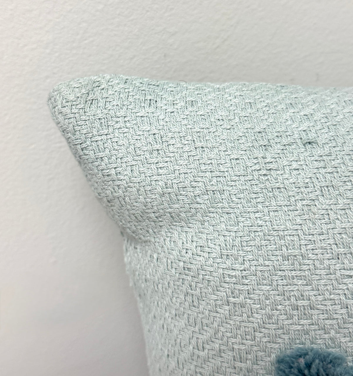 Pacific Blue Textured Cotton 11" x 21" Pillow
