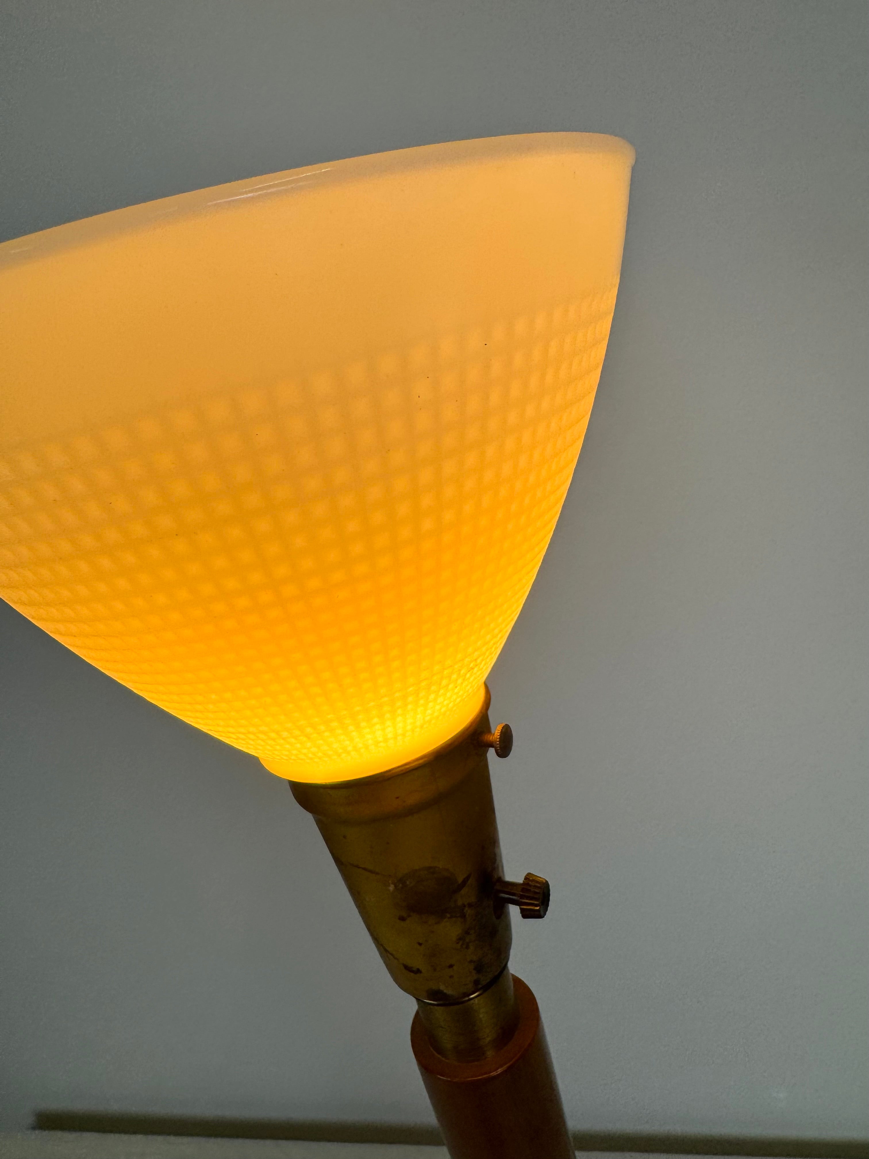 Vintage MCM Teak and Brass Lamp
