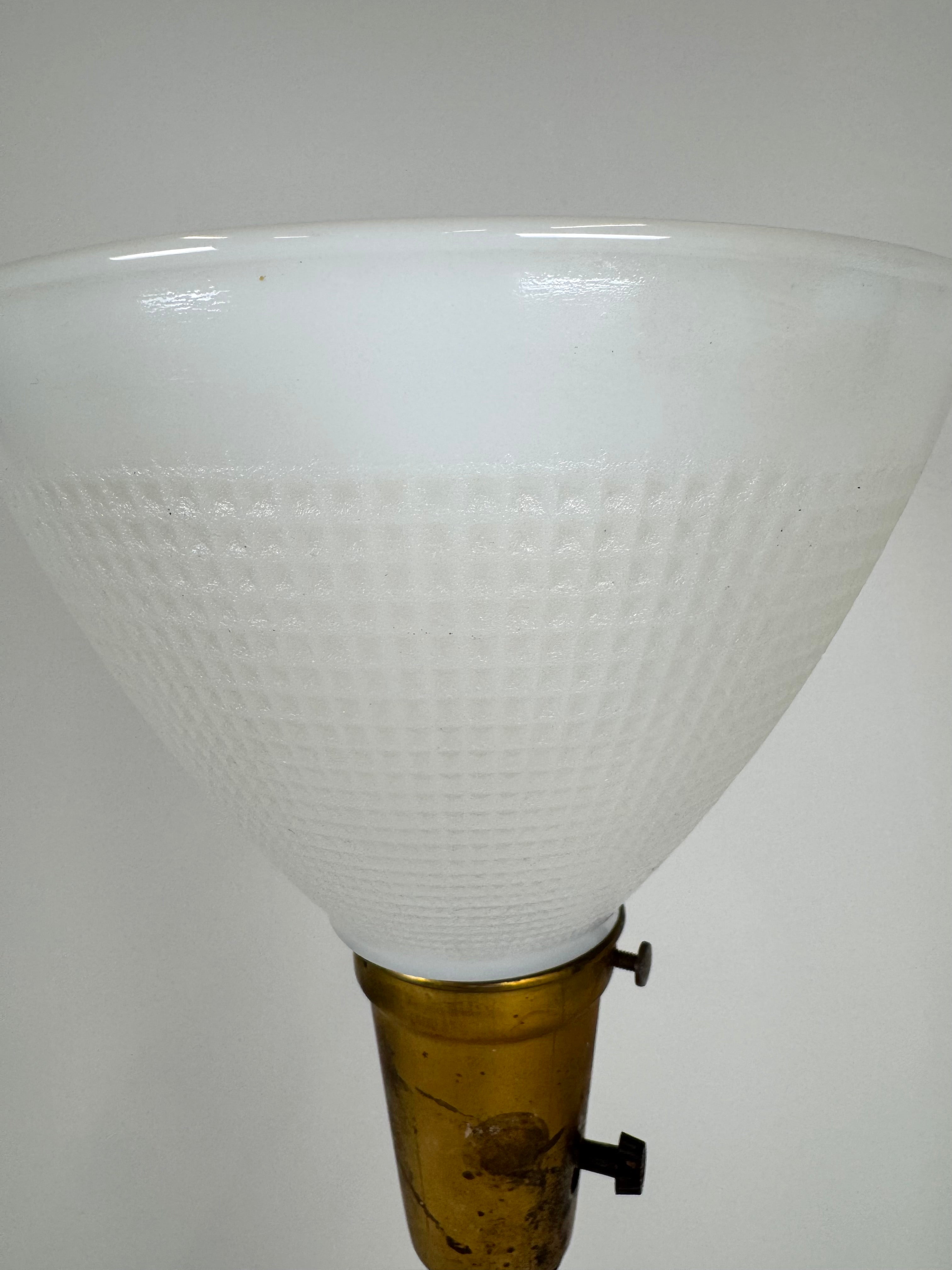 Vintage MCM Teak and Brass Lamp