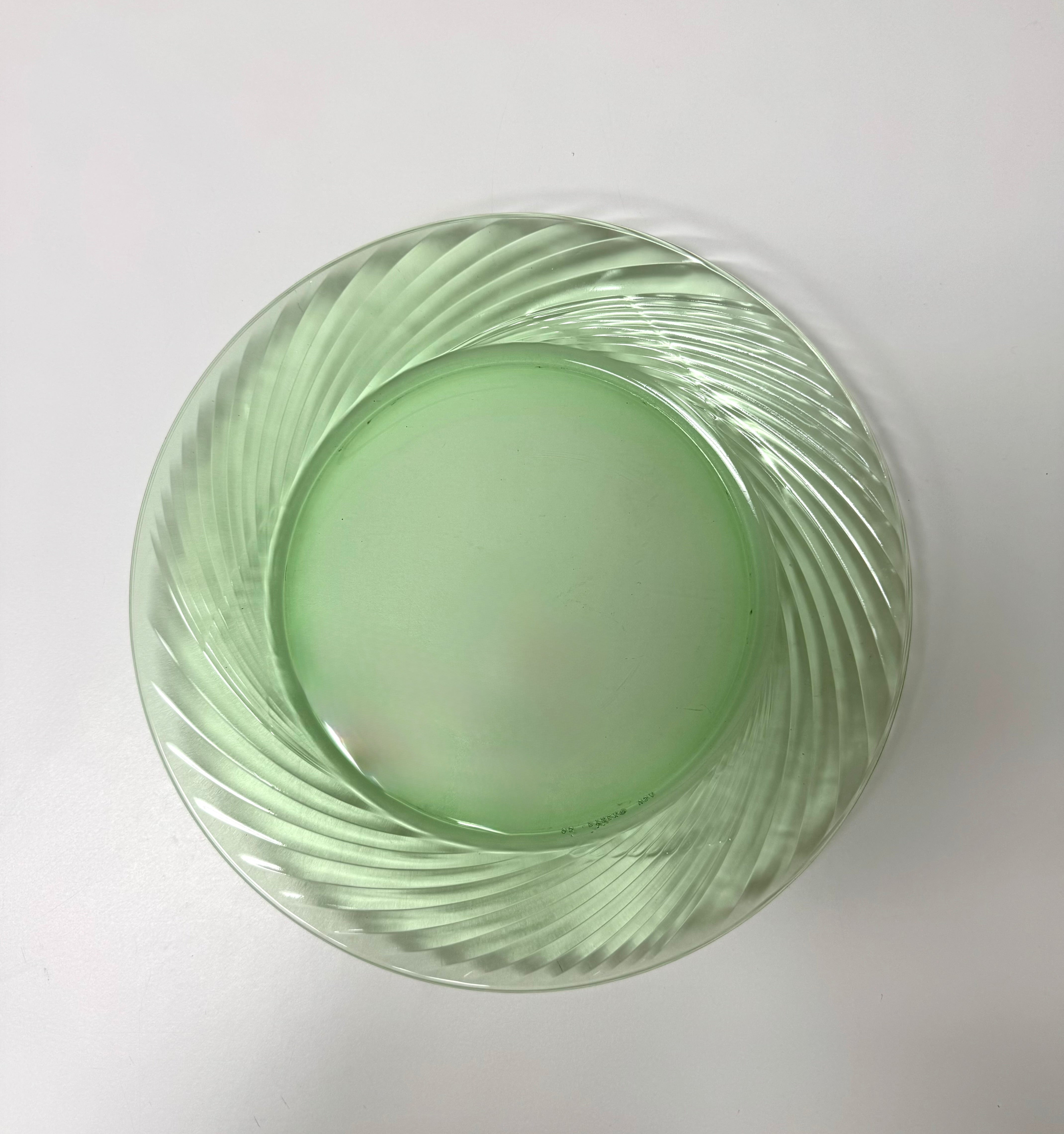 Vintage PYREX 'Festiva' Spring Green Swirl 12" Plates Set of 8