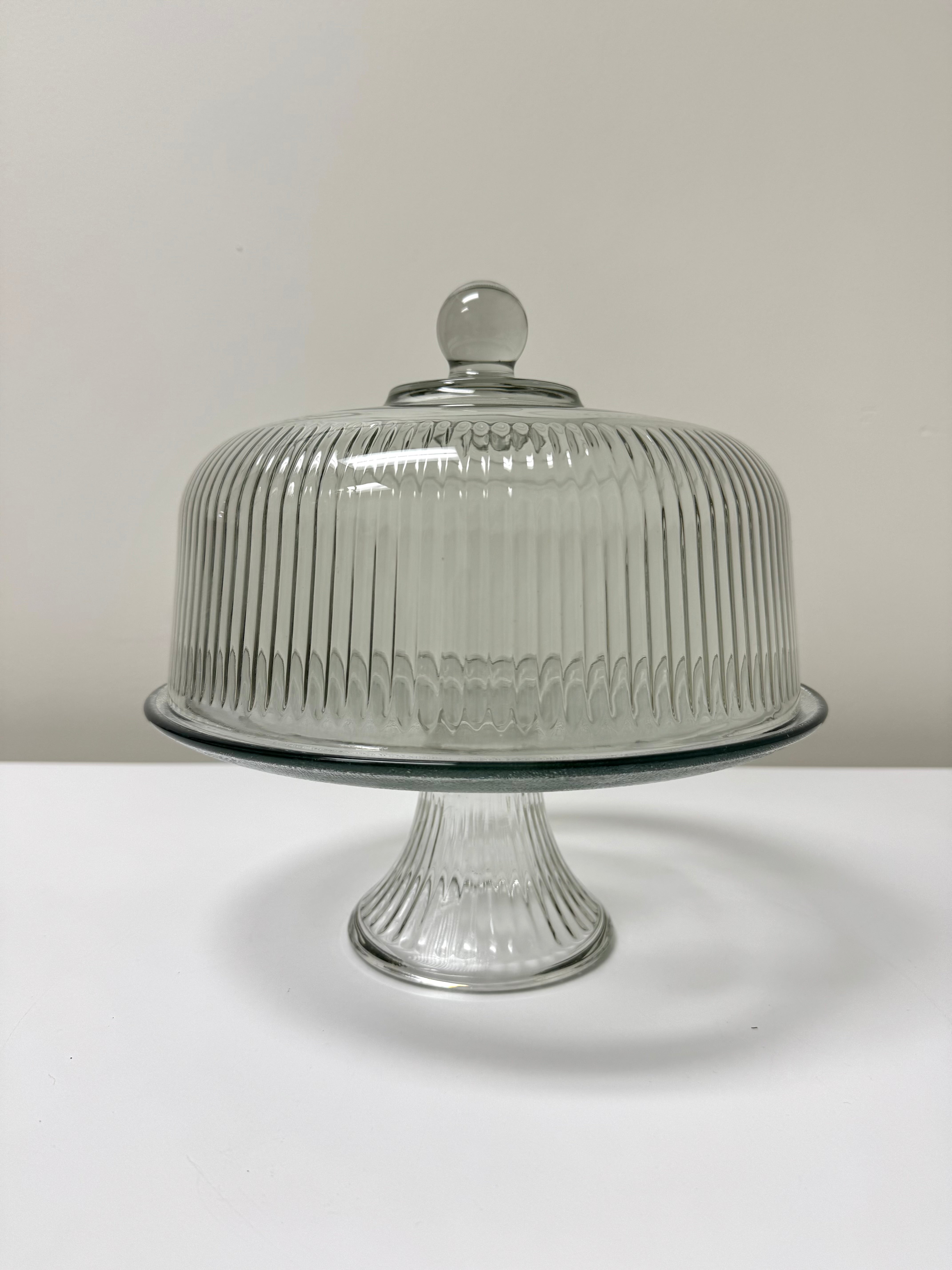 Vintage ANCHOR HOCKING 'Monaco' Covered Cake Stand