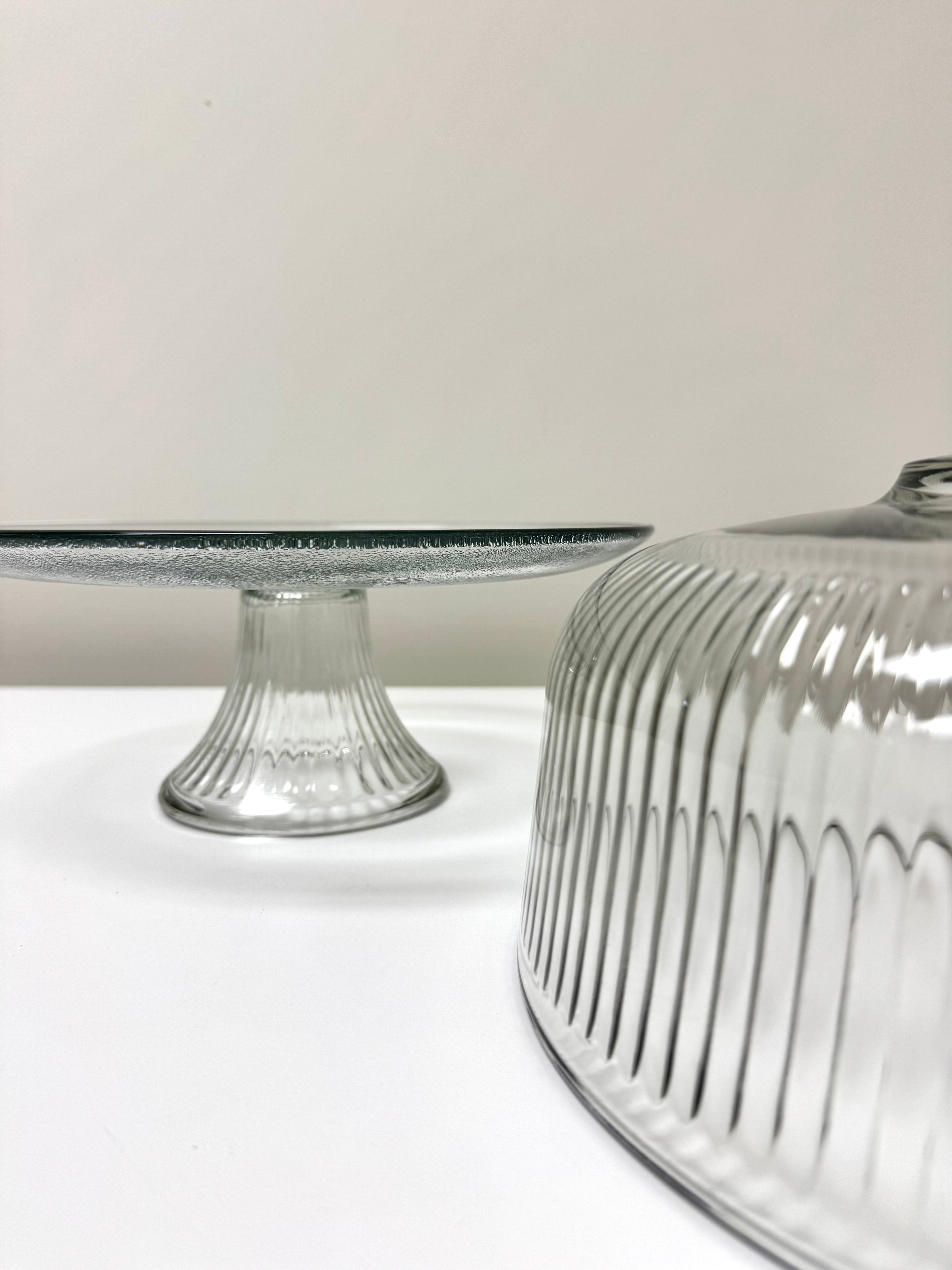 Vintage ANCHOR HOCKING 'Monaco' Covered Cake Stand