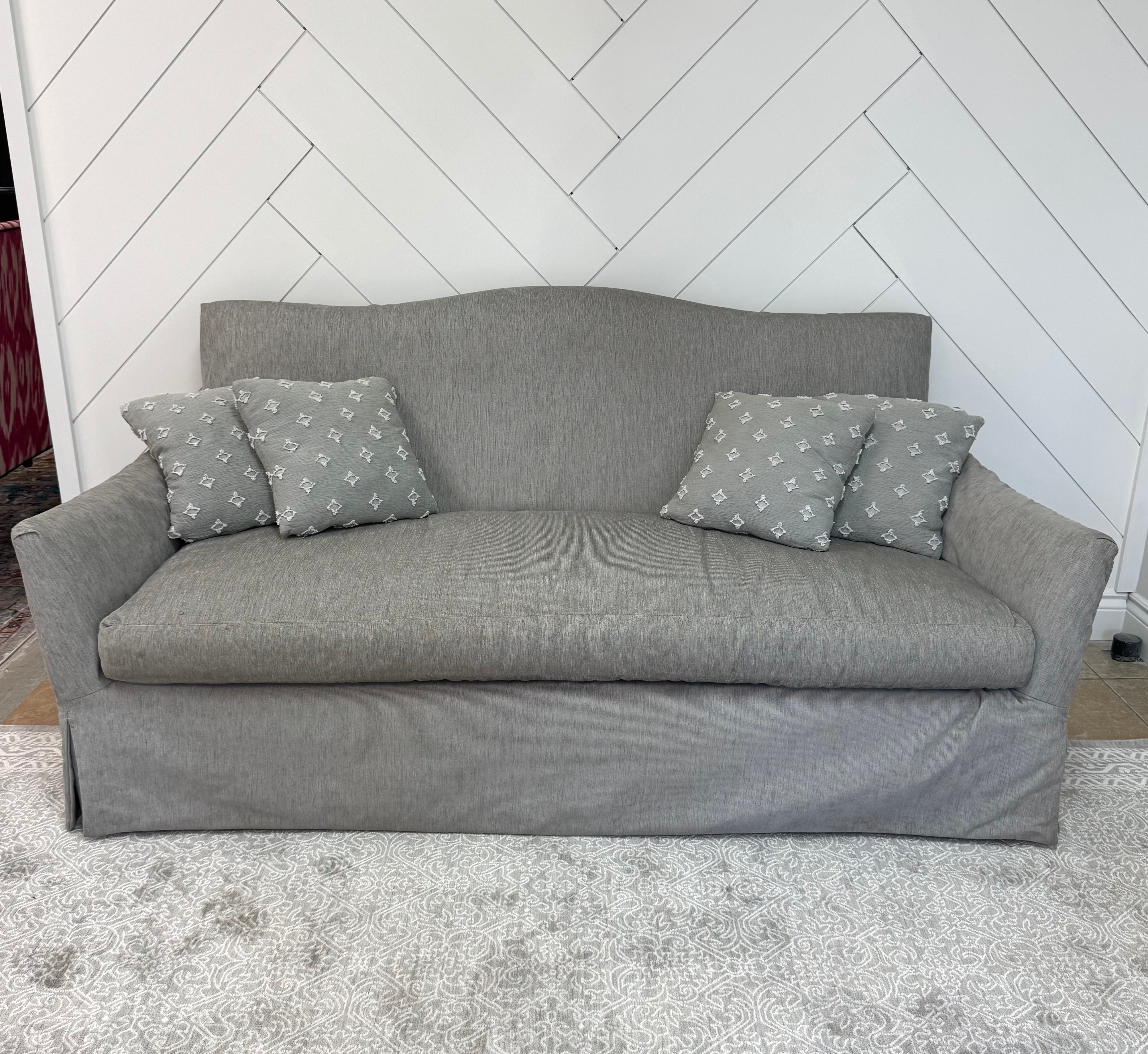 ELTE Gray 78" Slipcovered Sofa