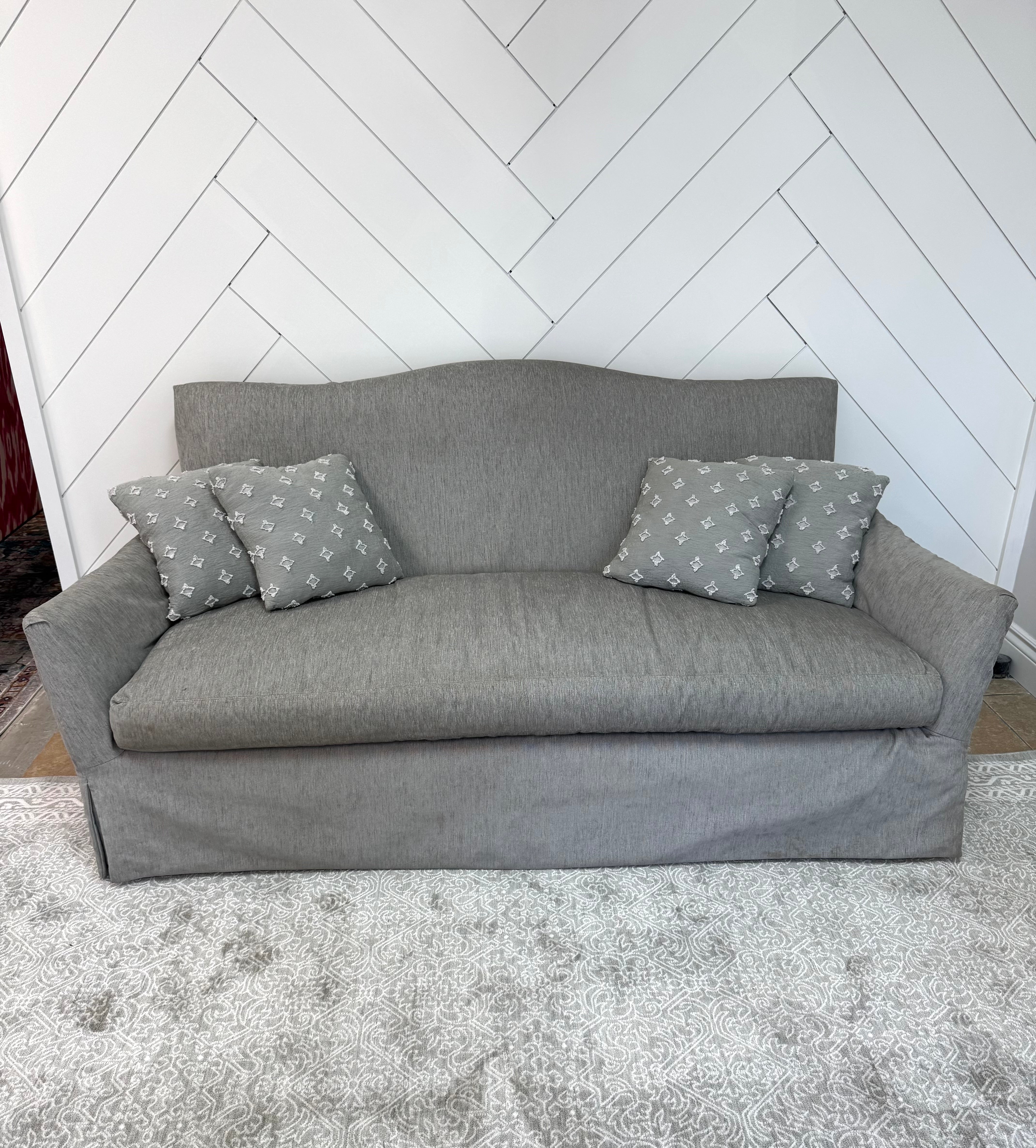 ELTE Gray 78" Slipcovered Sofa