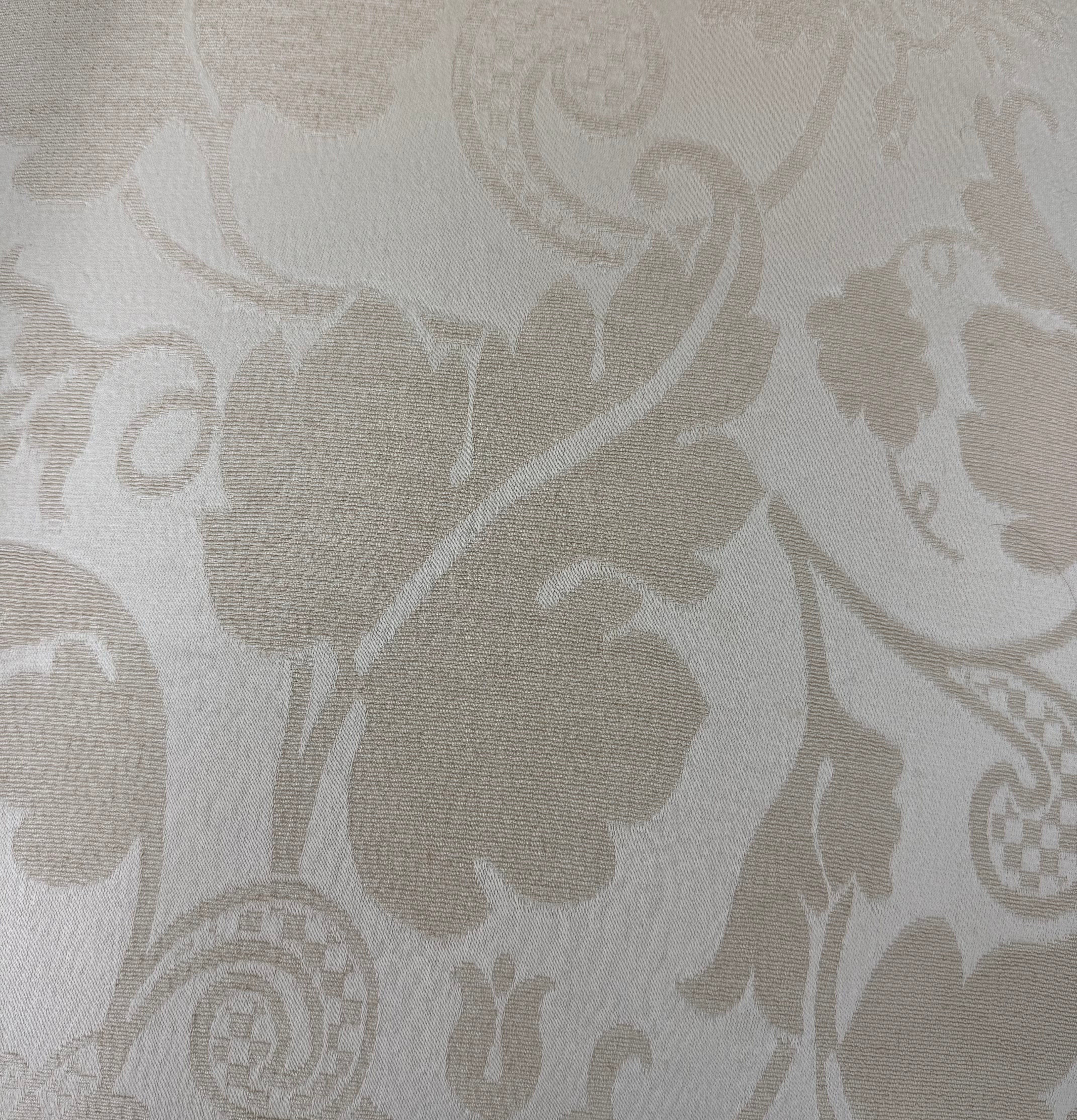 Antique Ivory Damask Arm Chair