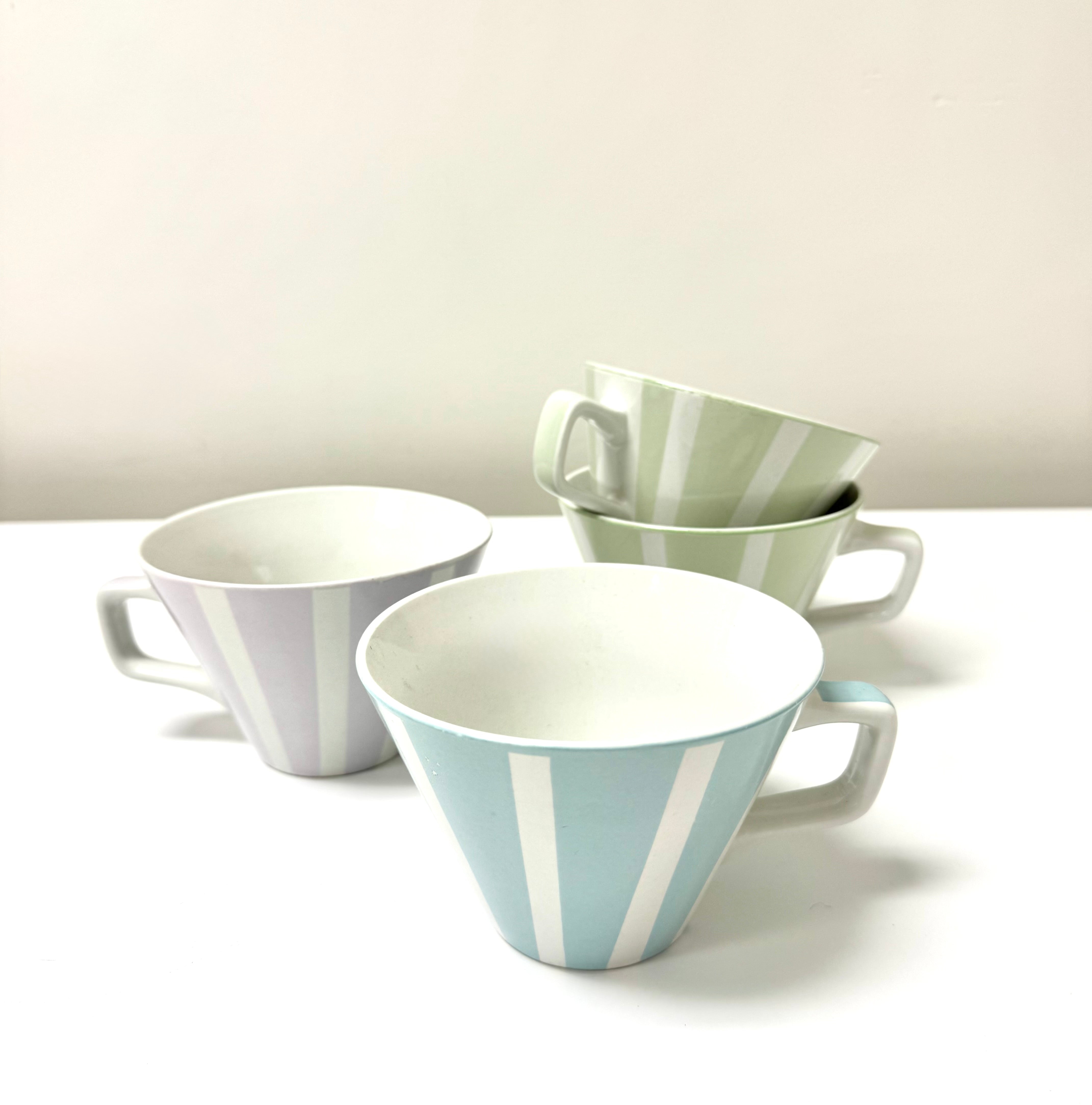 PIER 1 'Vizcaya' Pastel Stripe Mugs Set of 4