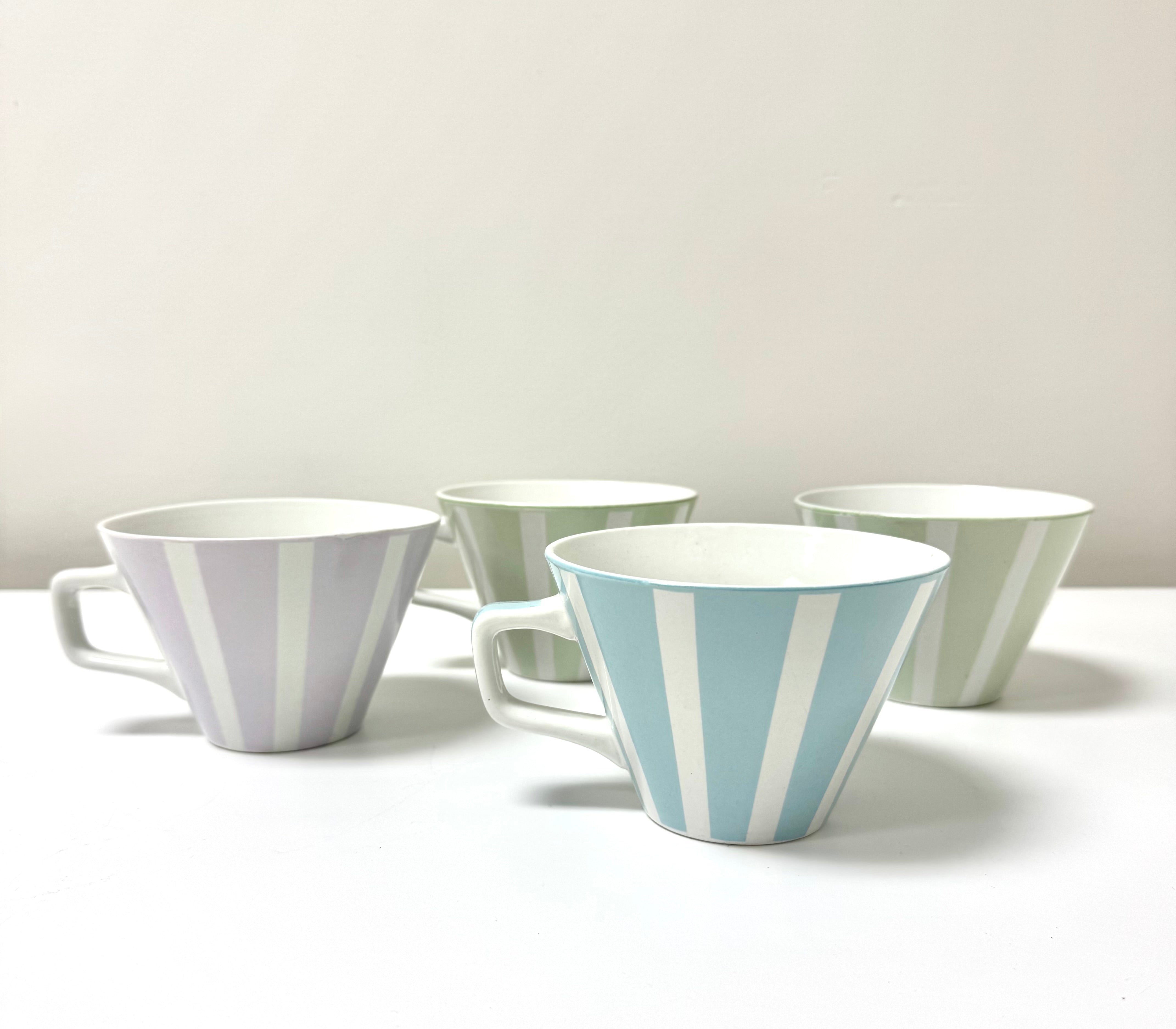PIER 1 'Vizcaya' Pastel Stripe Mugs Set of 4