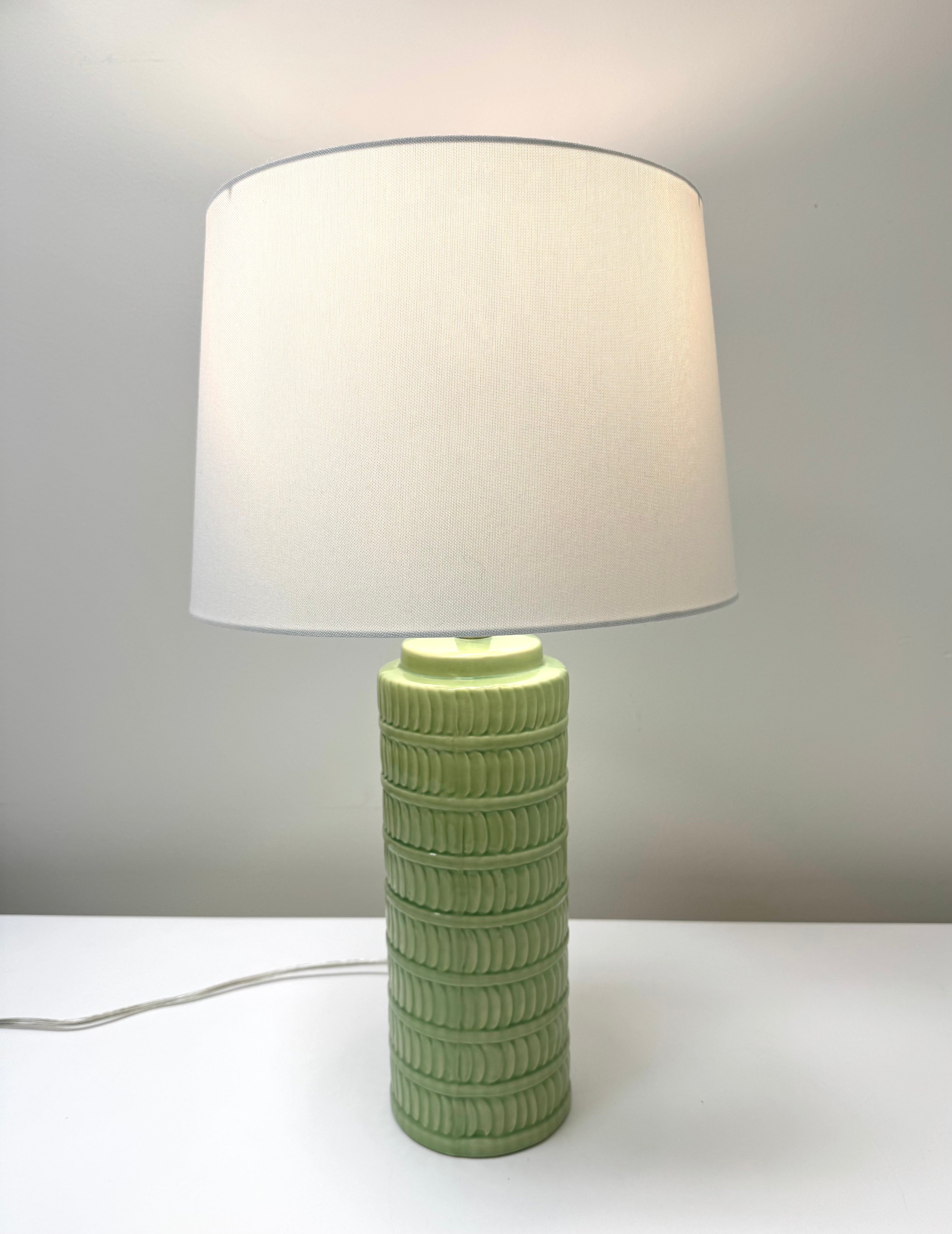 Pistachio Ceramic Cylinder Lamp