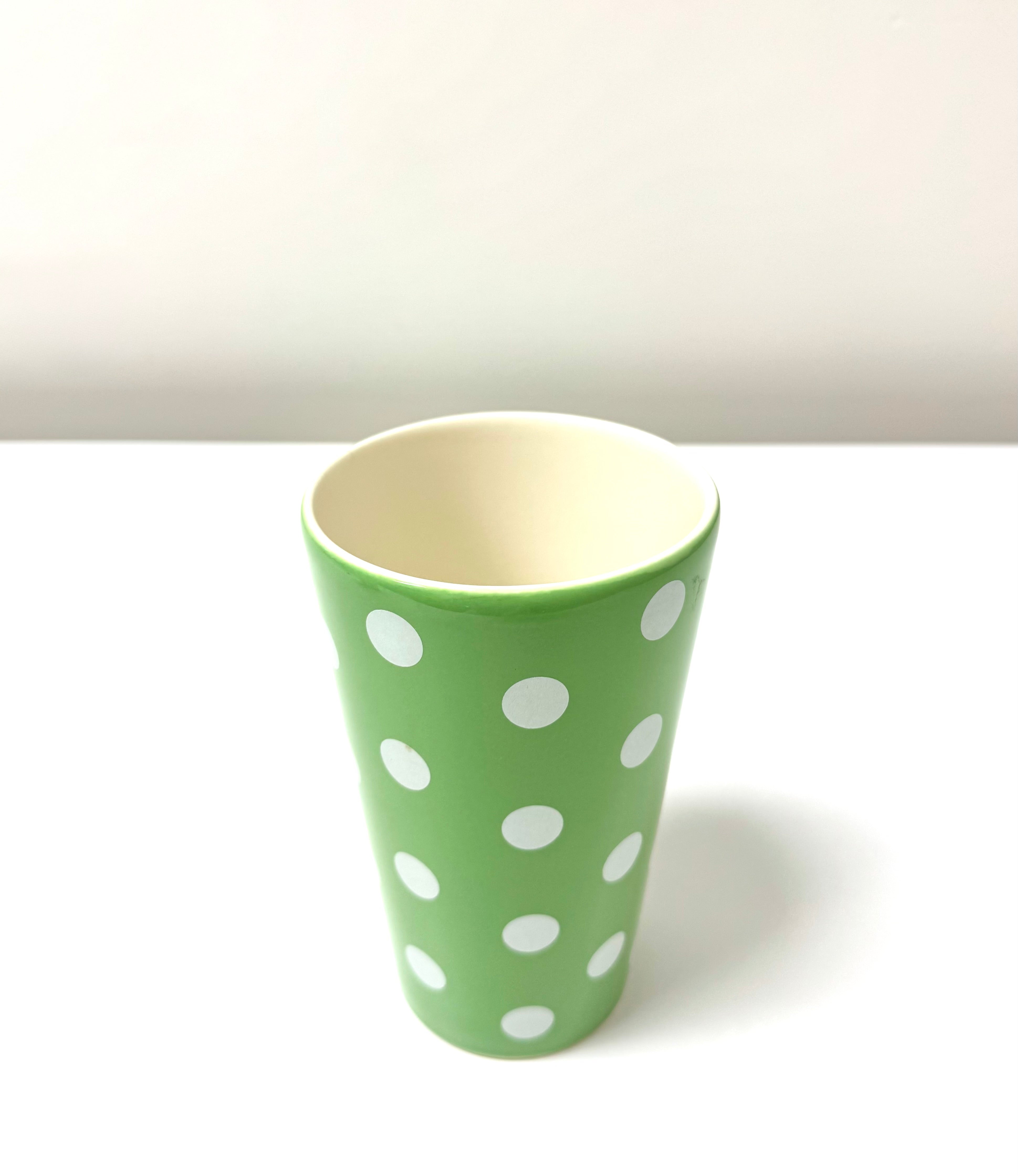 Apple Green Polka Dot 7” Vase