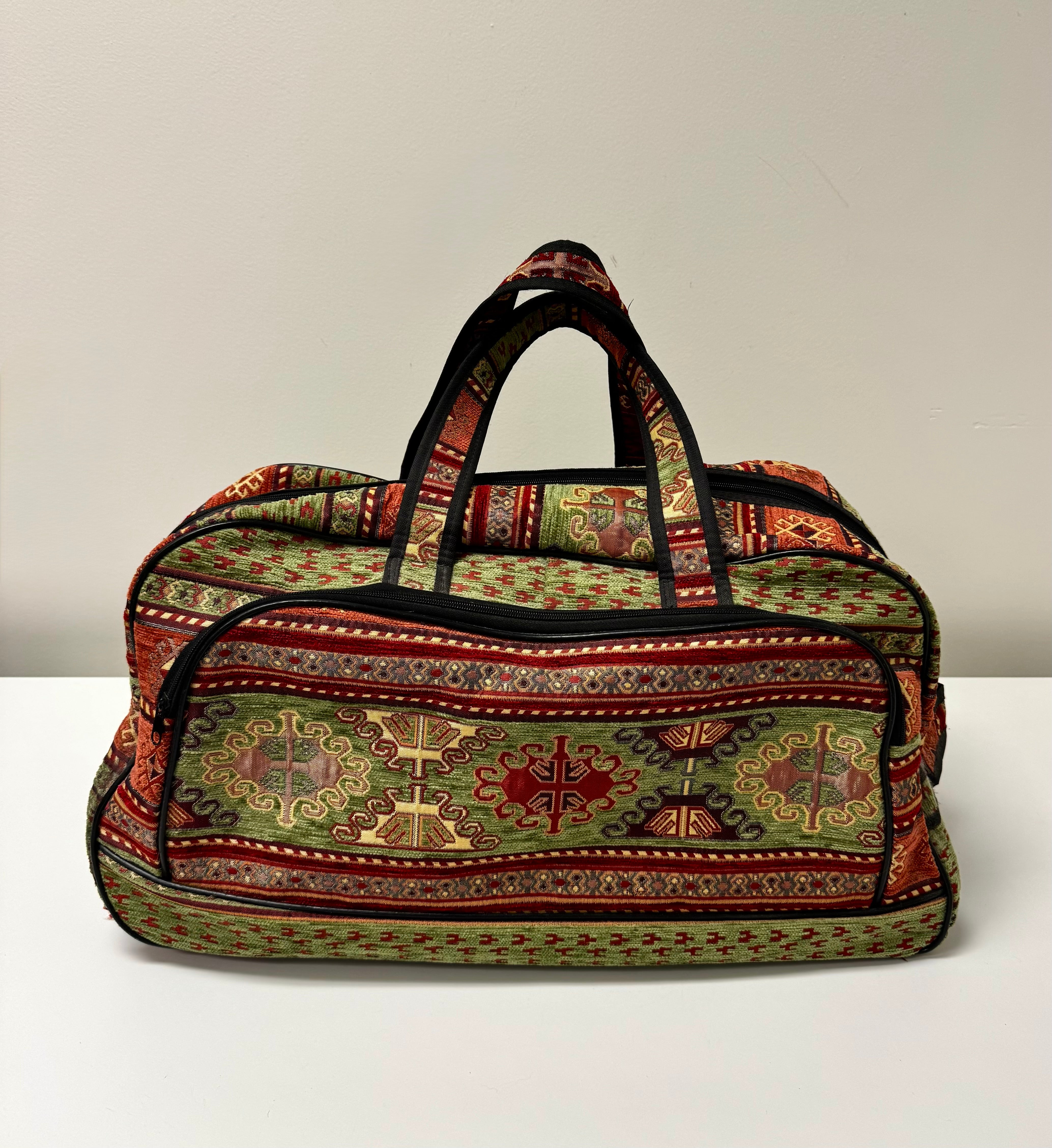 Turkish Kilim Carpet Rolling Duffel Bag