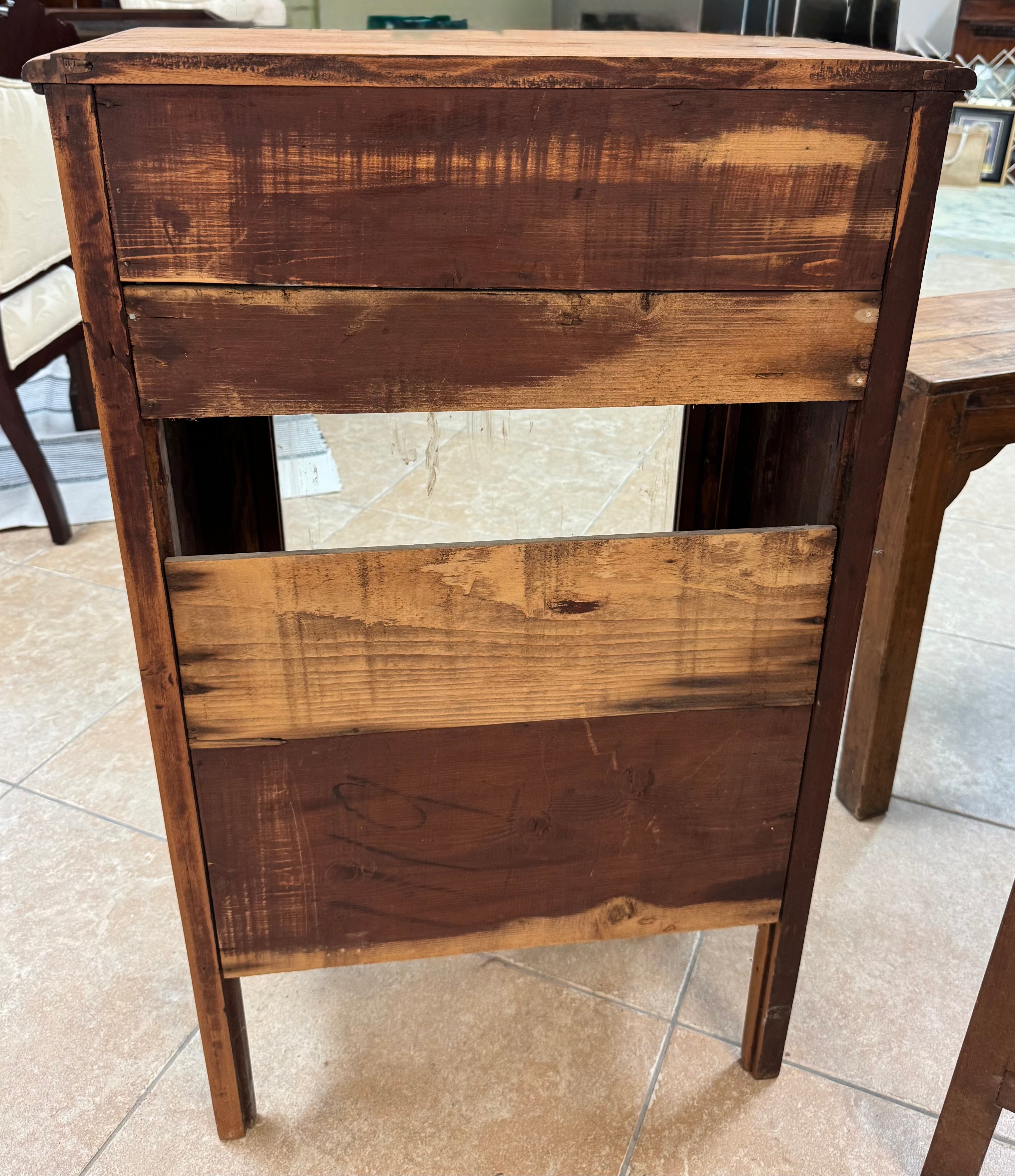 Raw Wood Glass-door Cabinet