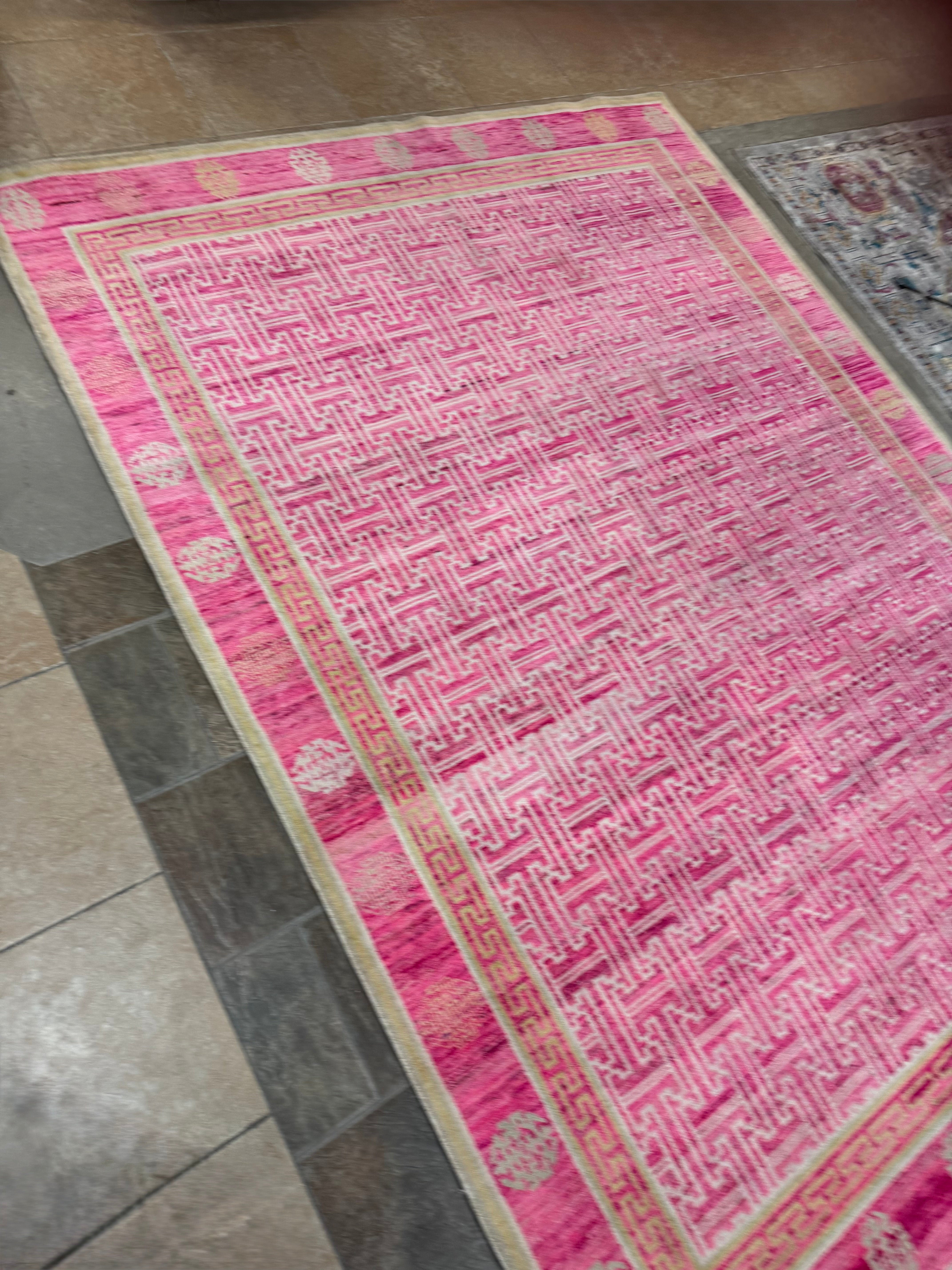 Pink Silk/Wool 12' x 10'-6" Rug