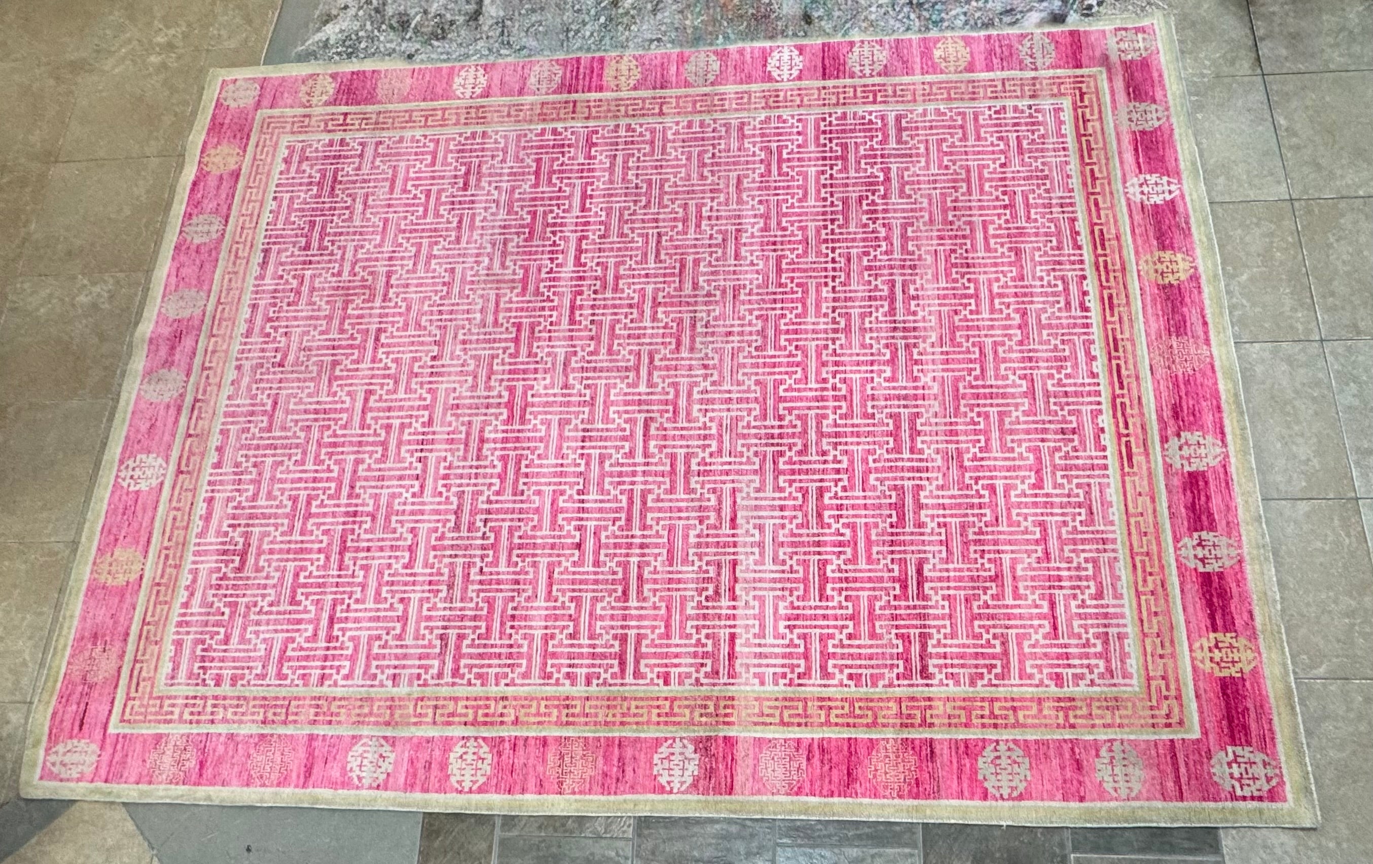 Pink Silk/Wool 12' x 10'-6" Rug