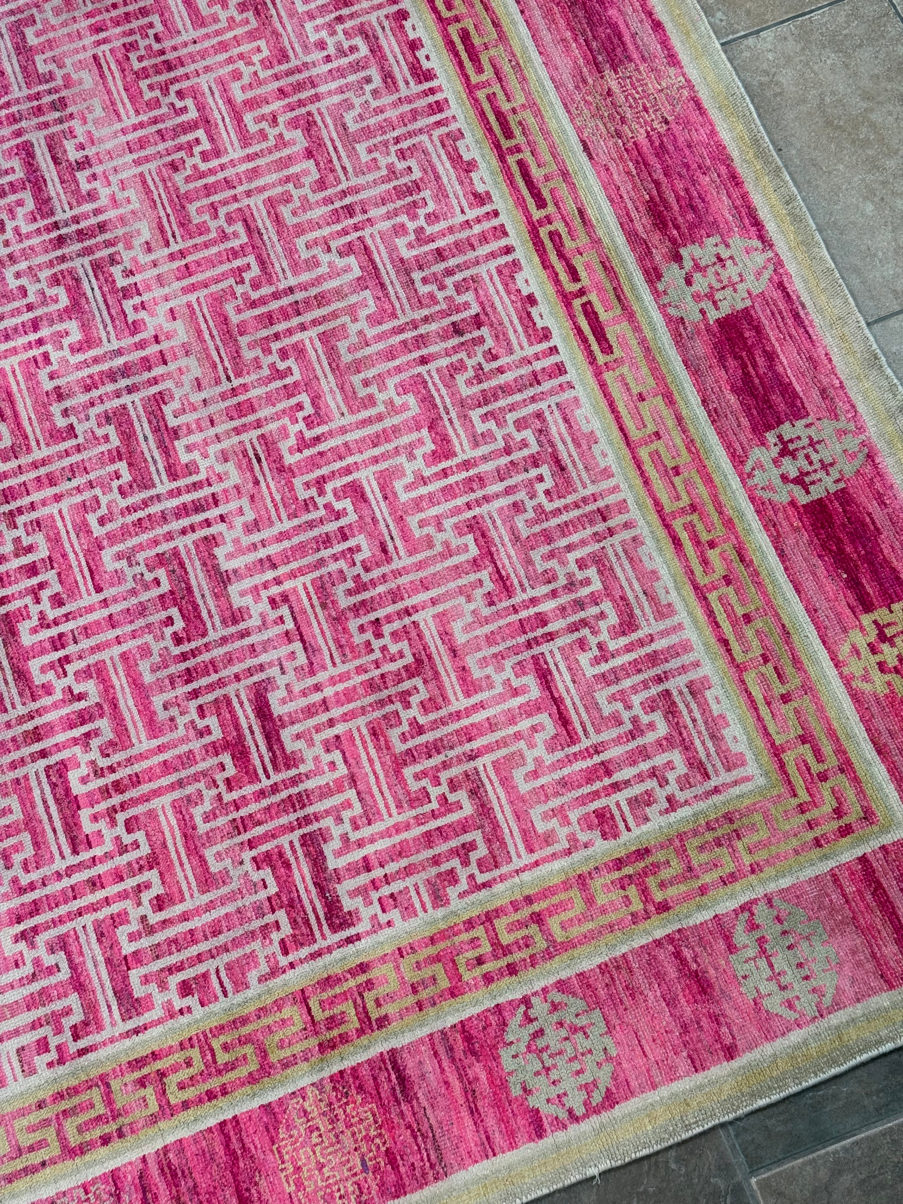 Pink Silk/Wool 12' x 10'-6" Rug
