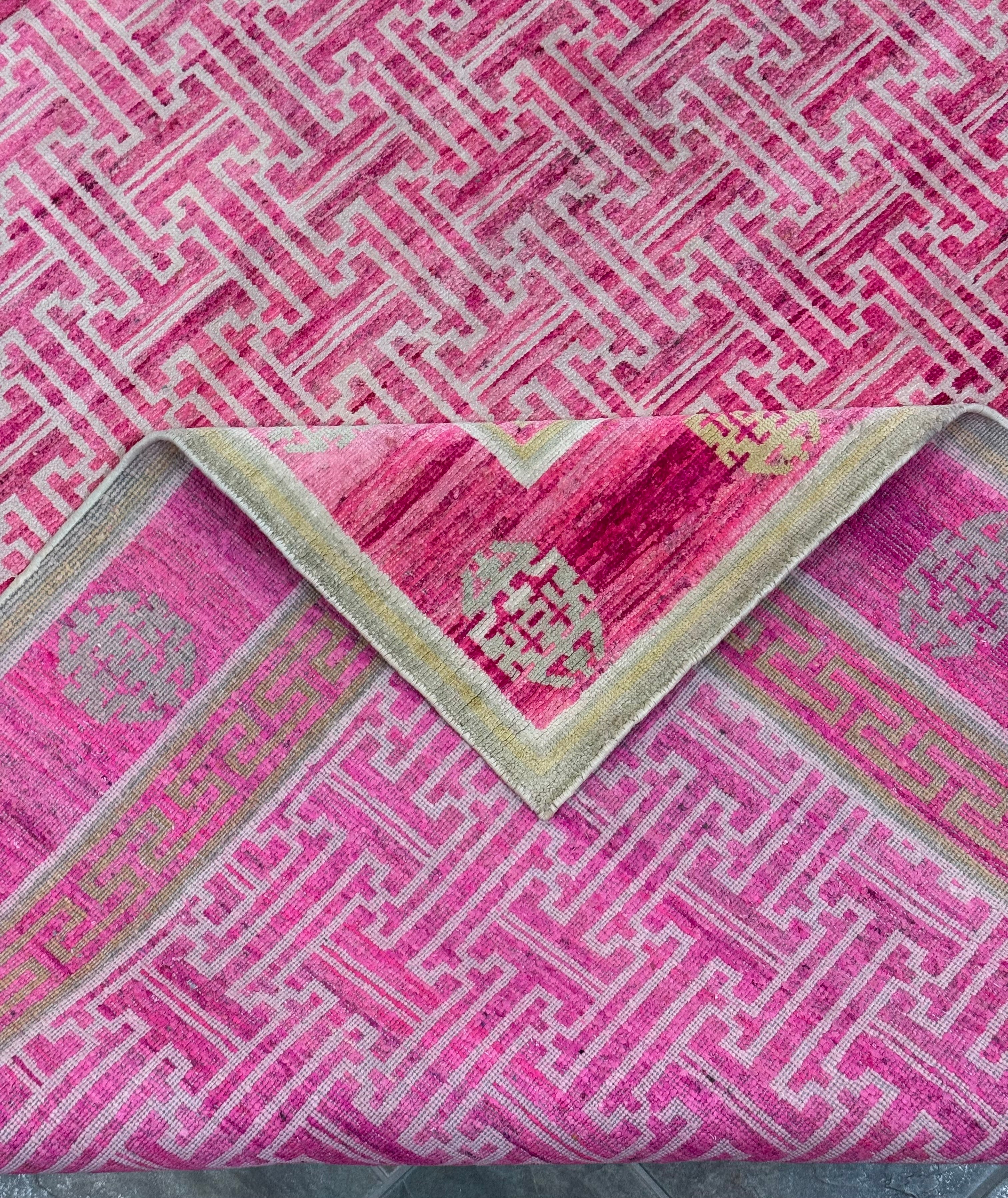 Pink Silk/Wool 12' x 10'-6" Rug