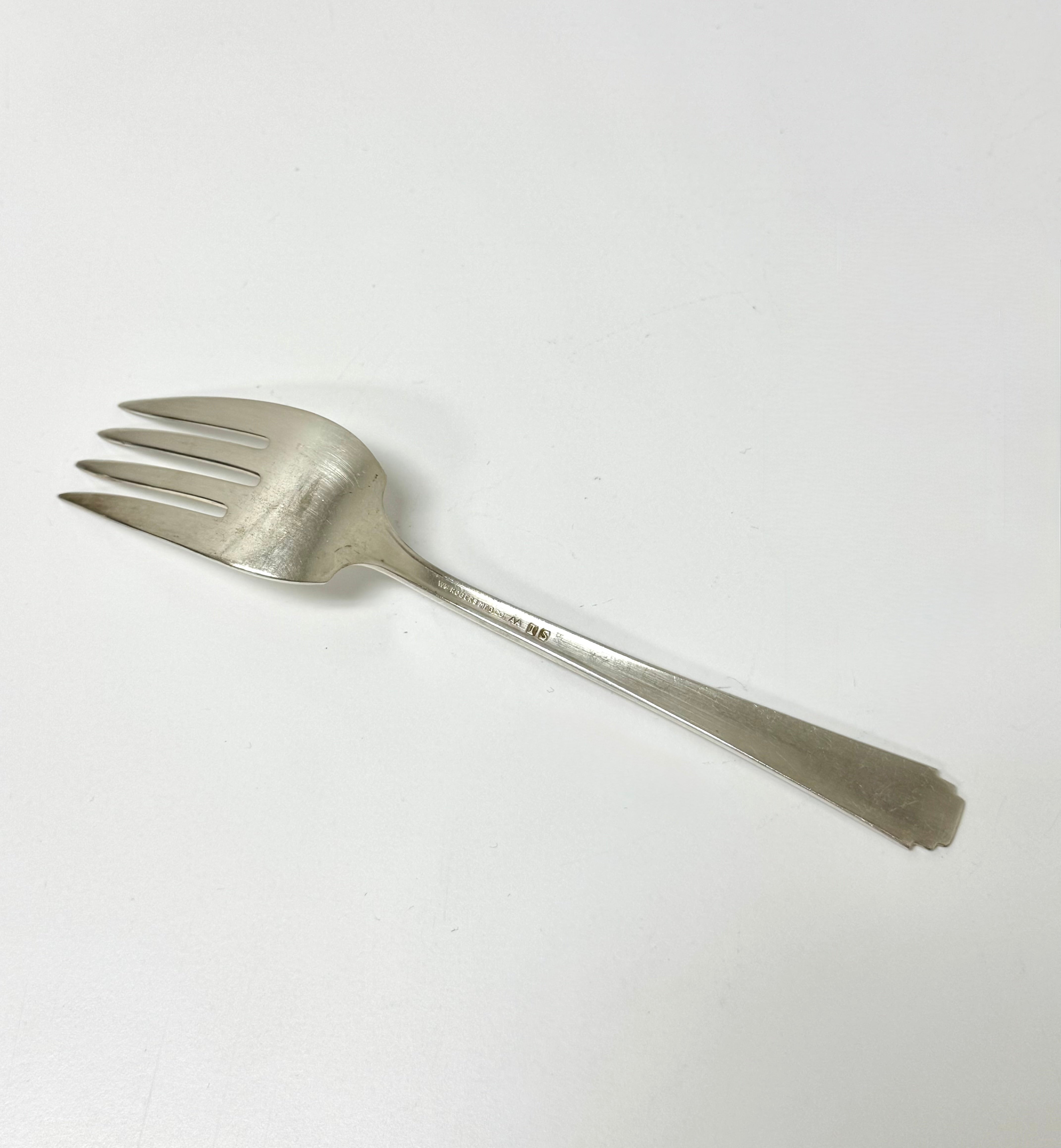 Vintage Art Deco Silverplate Serving Fork