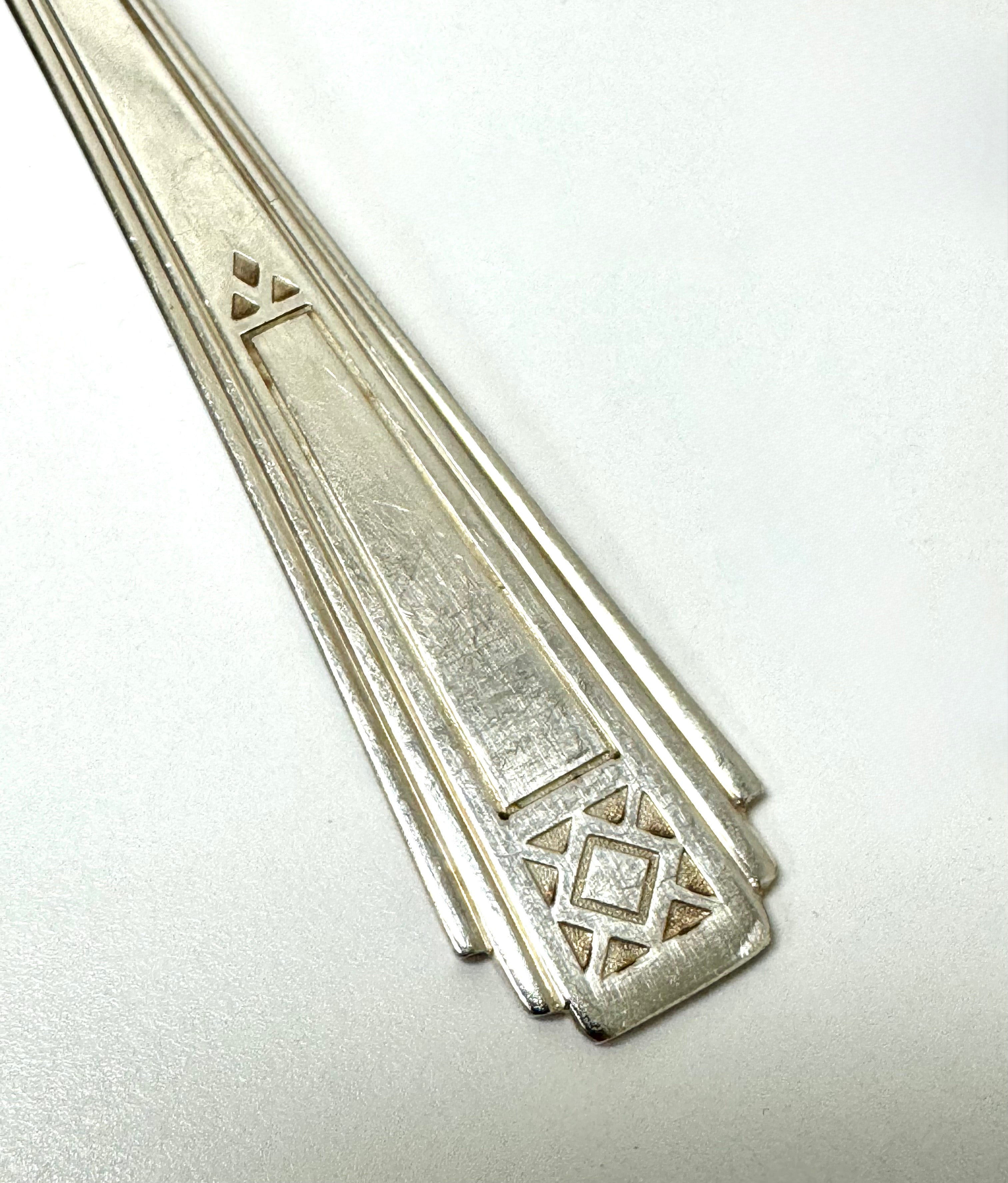 Vintage Art Deco Silverplate Serving Fork