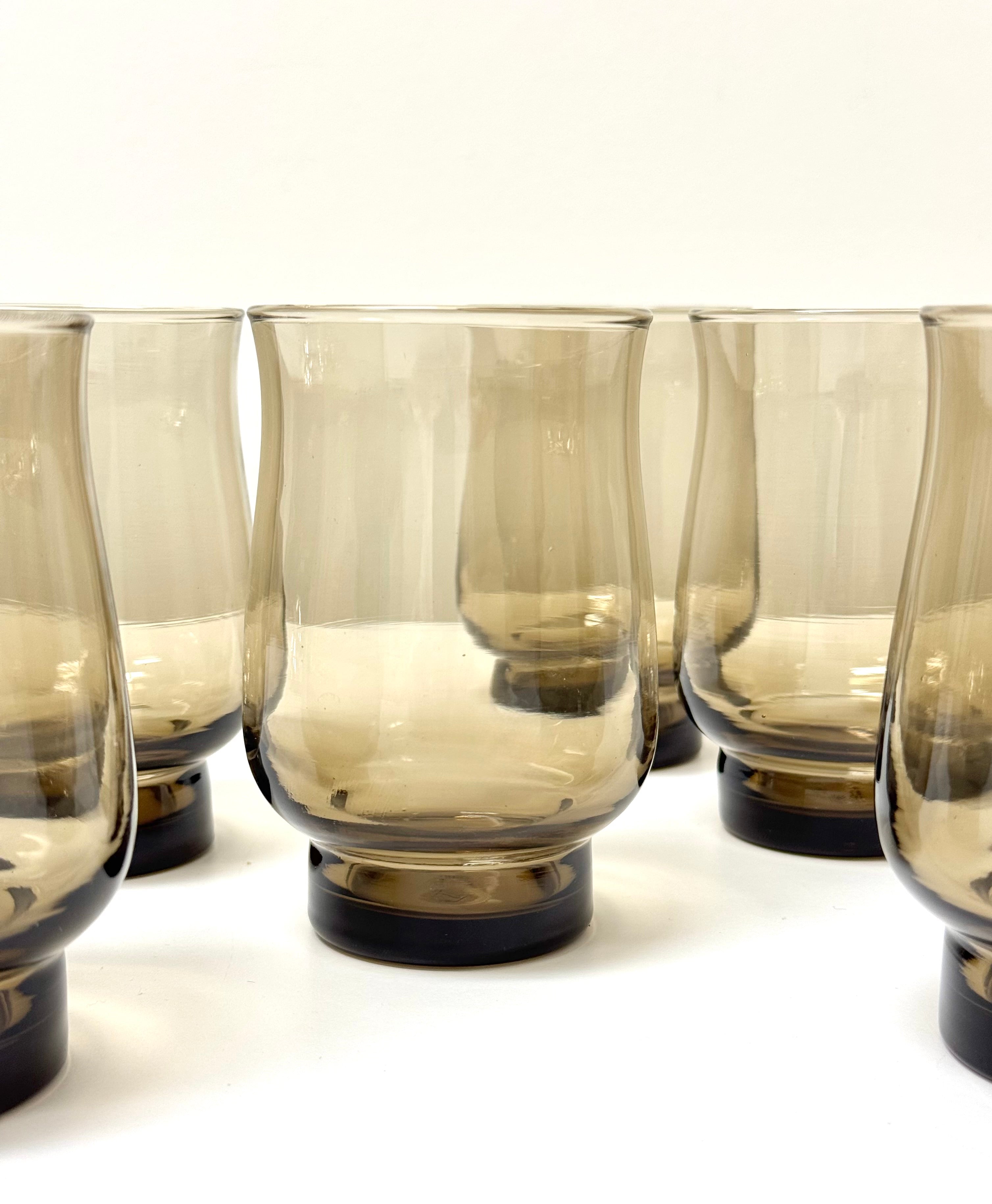 Vintage Tawny Smoke Juice Glasses Set of 6