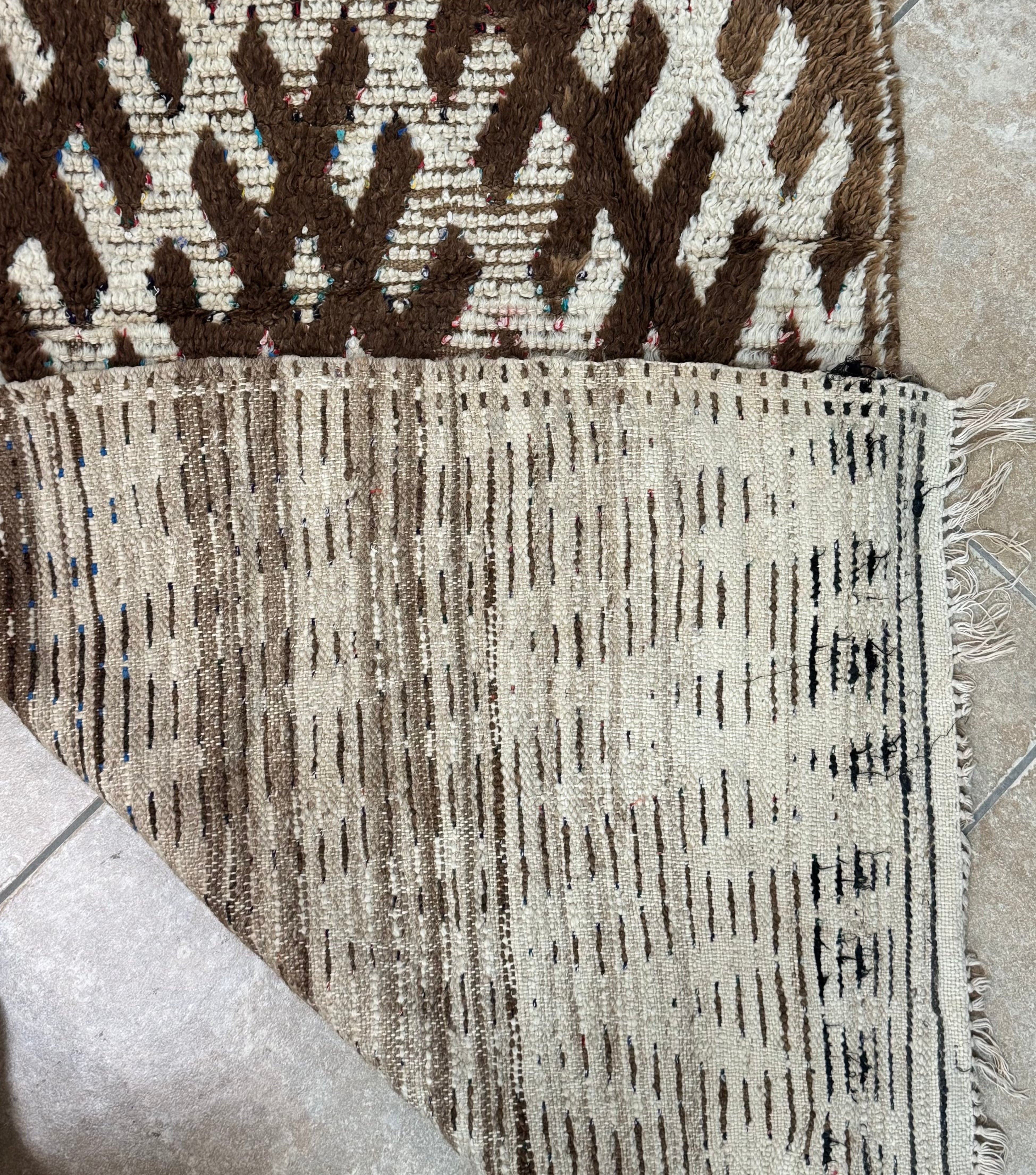 Morroccan Brown Geometric 5' x 3' Rug