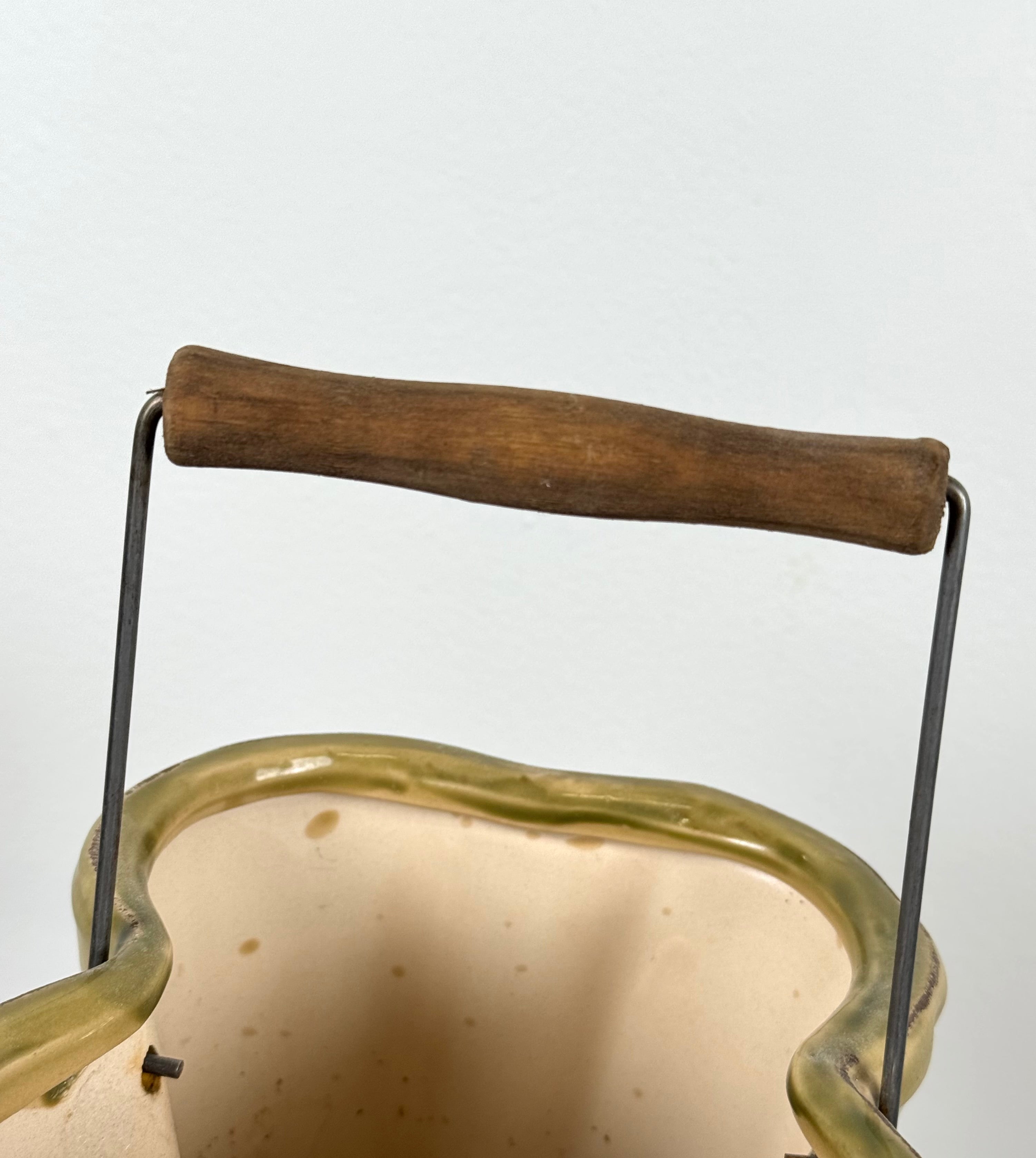 Mustard Green Ceramic Boots Planter
