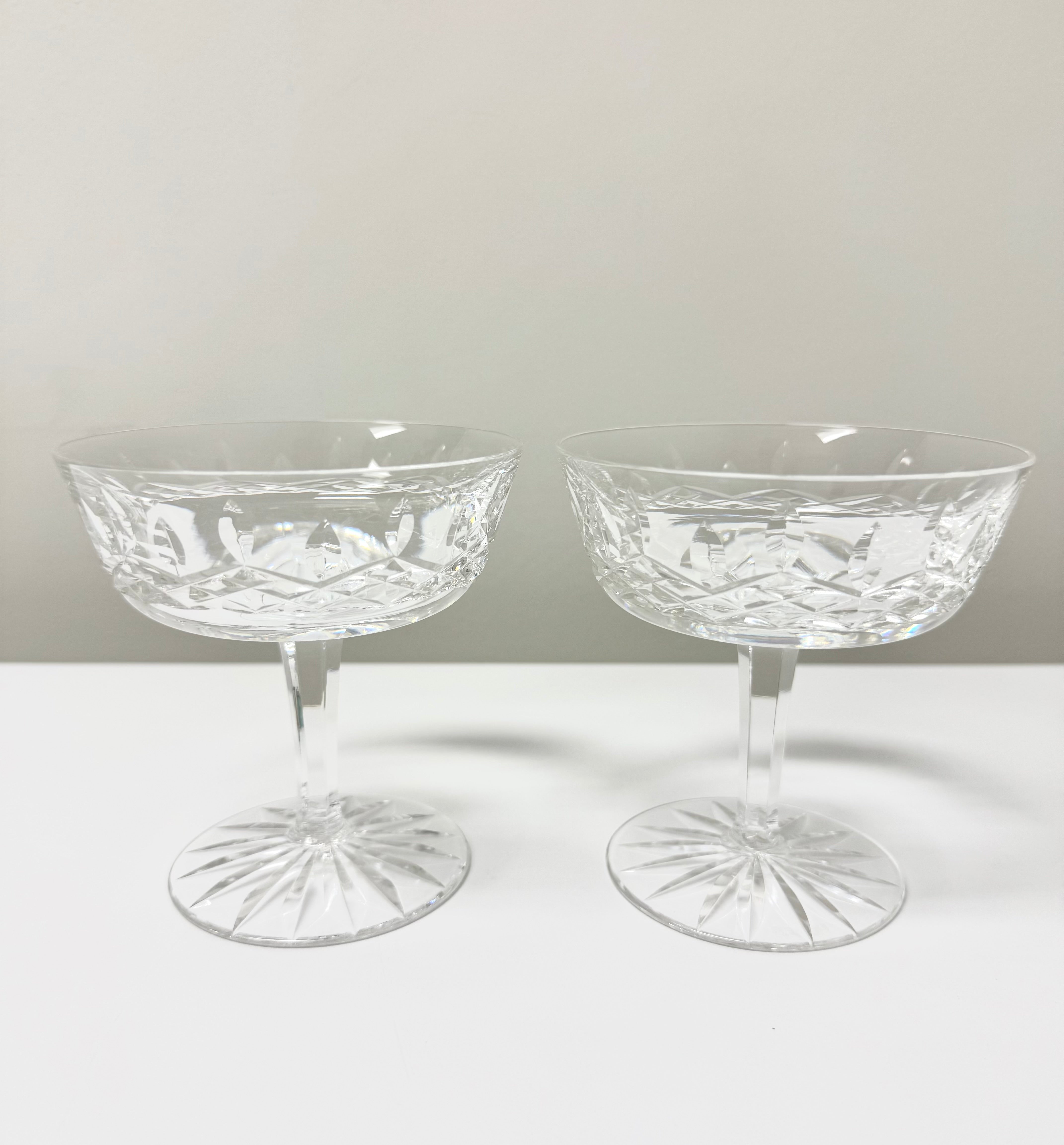 WATERFORD 'Lismore' Coupe Champagne Glasses Set of 2