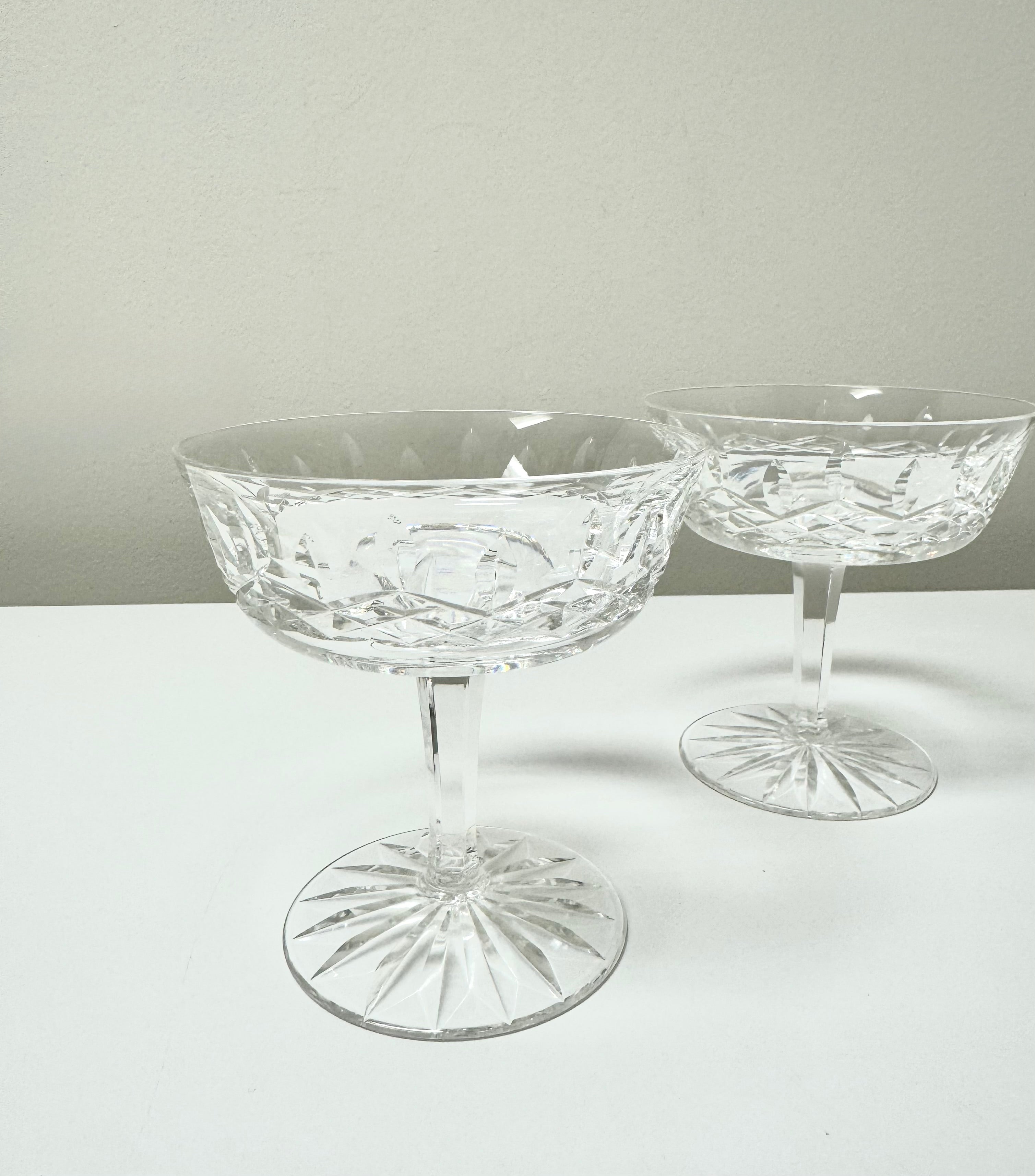 WATERFORD 'Lismore' Coupe Champagne Glasses Set of 2