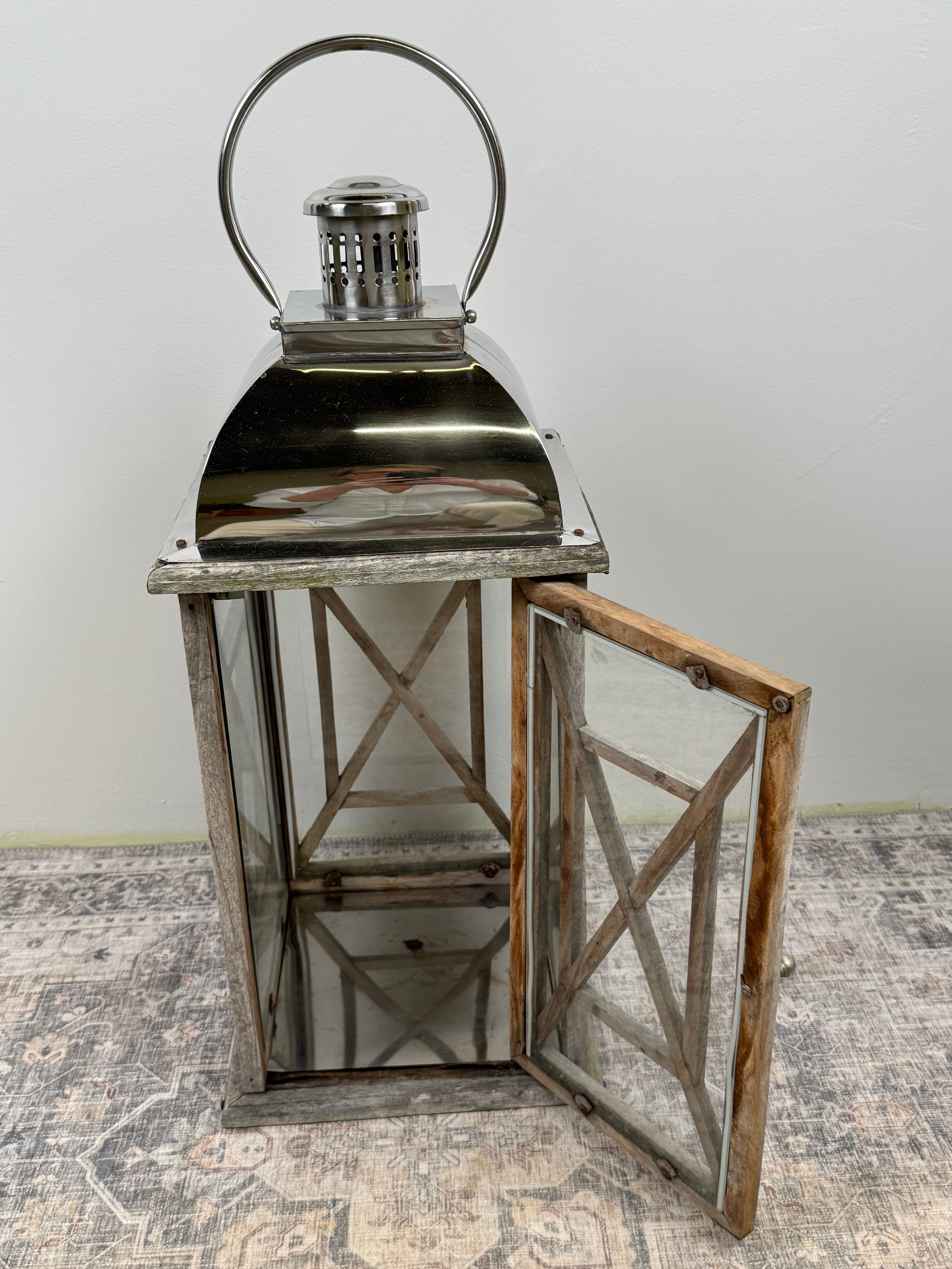 Weathered Wood Garden Lantern