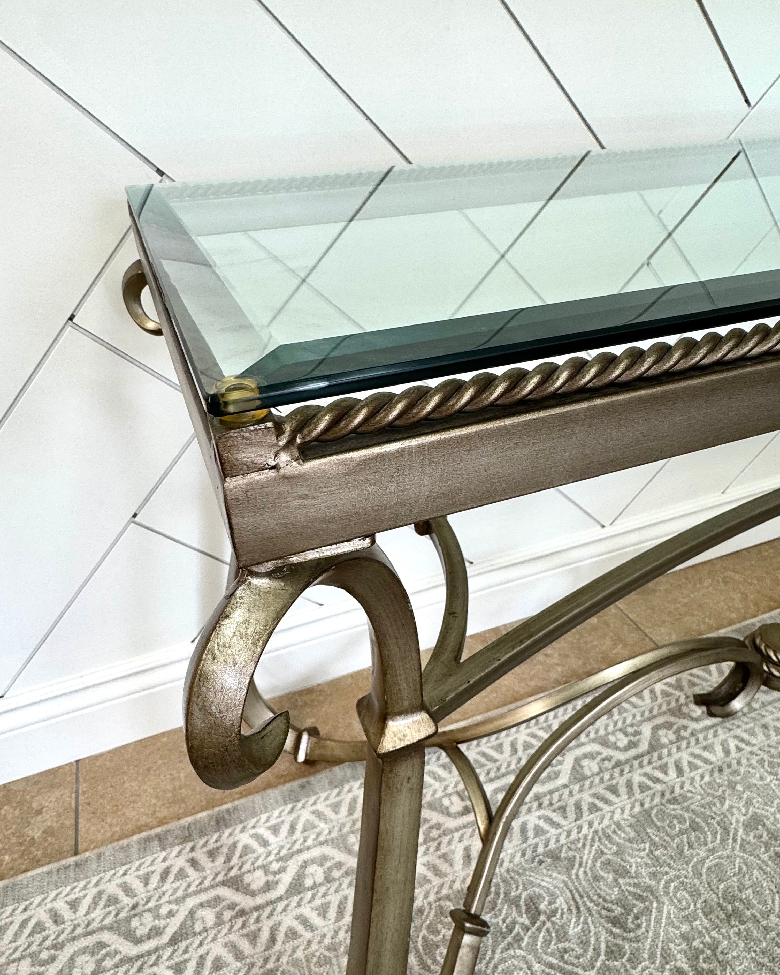 Burnished Silver Iron Console