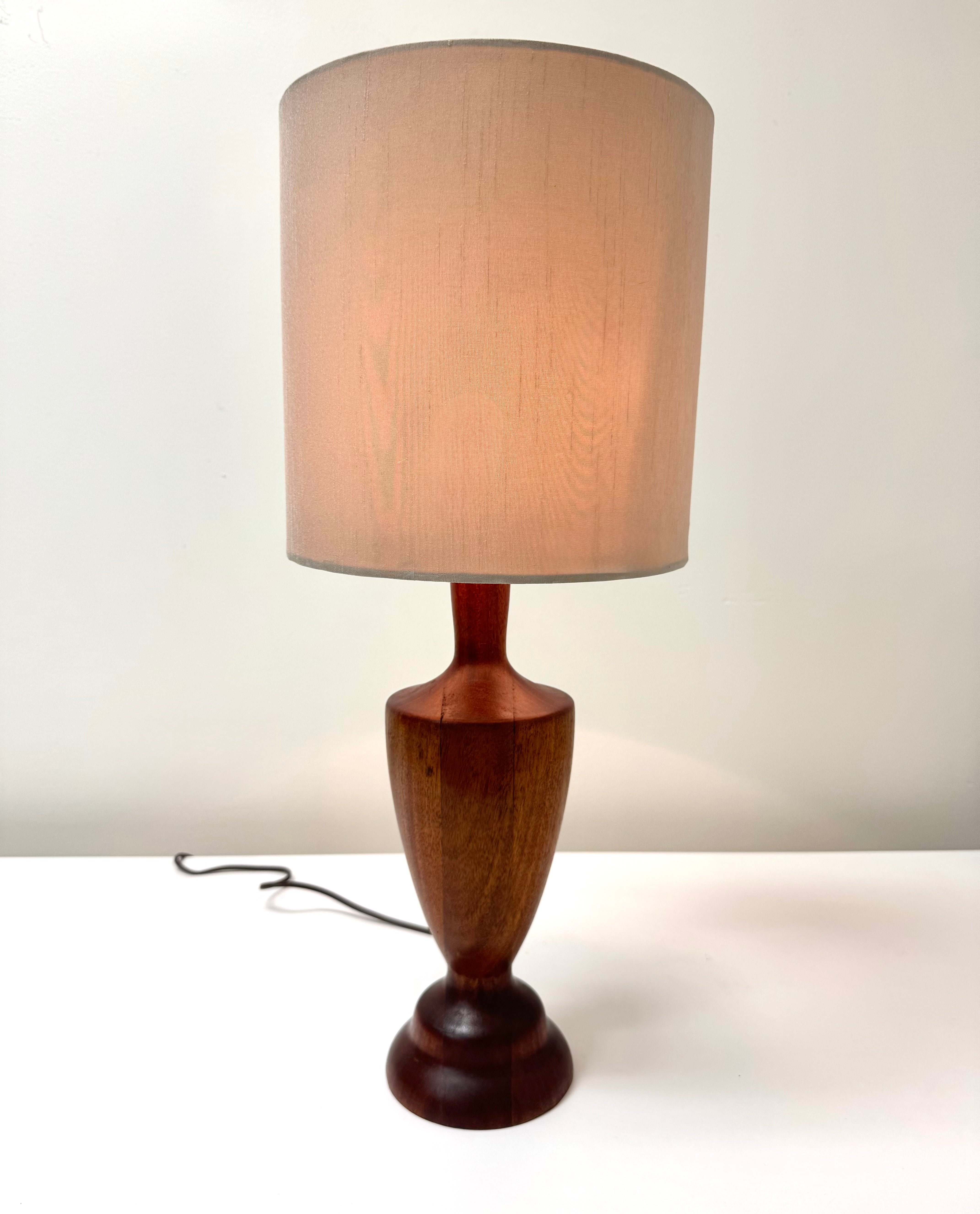 Turned Wood Urn Lamp