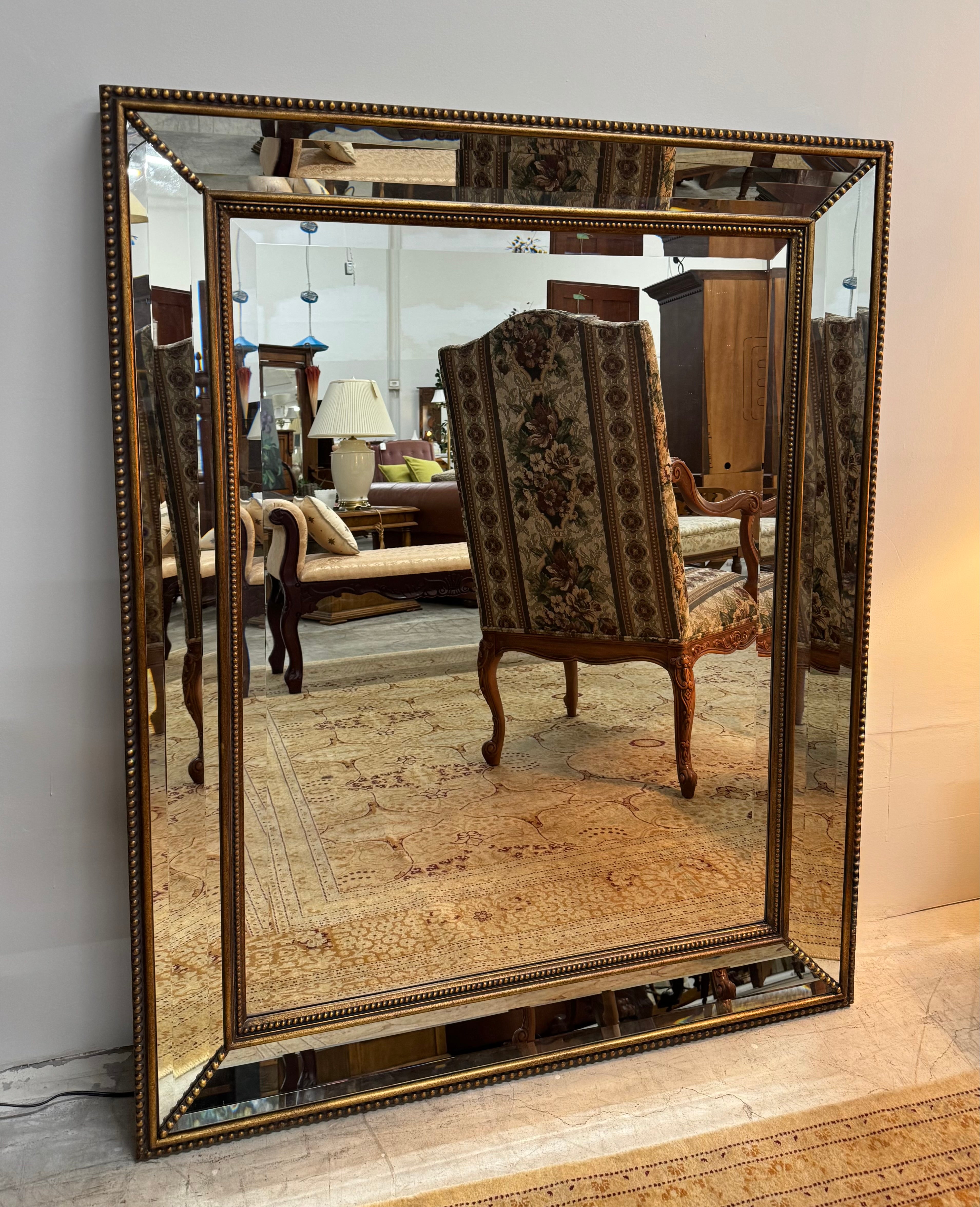 Dark Gold Beaded Mirror