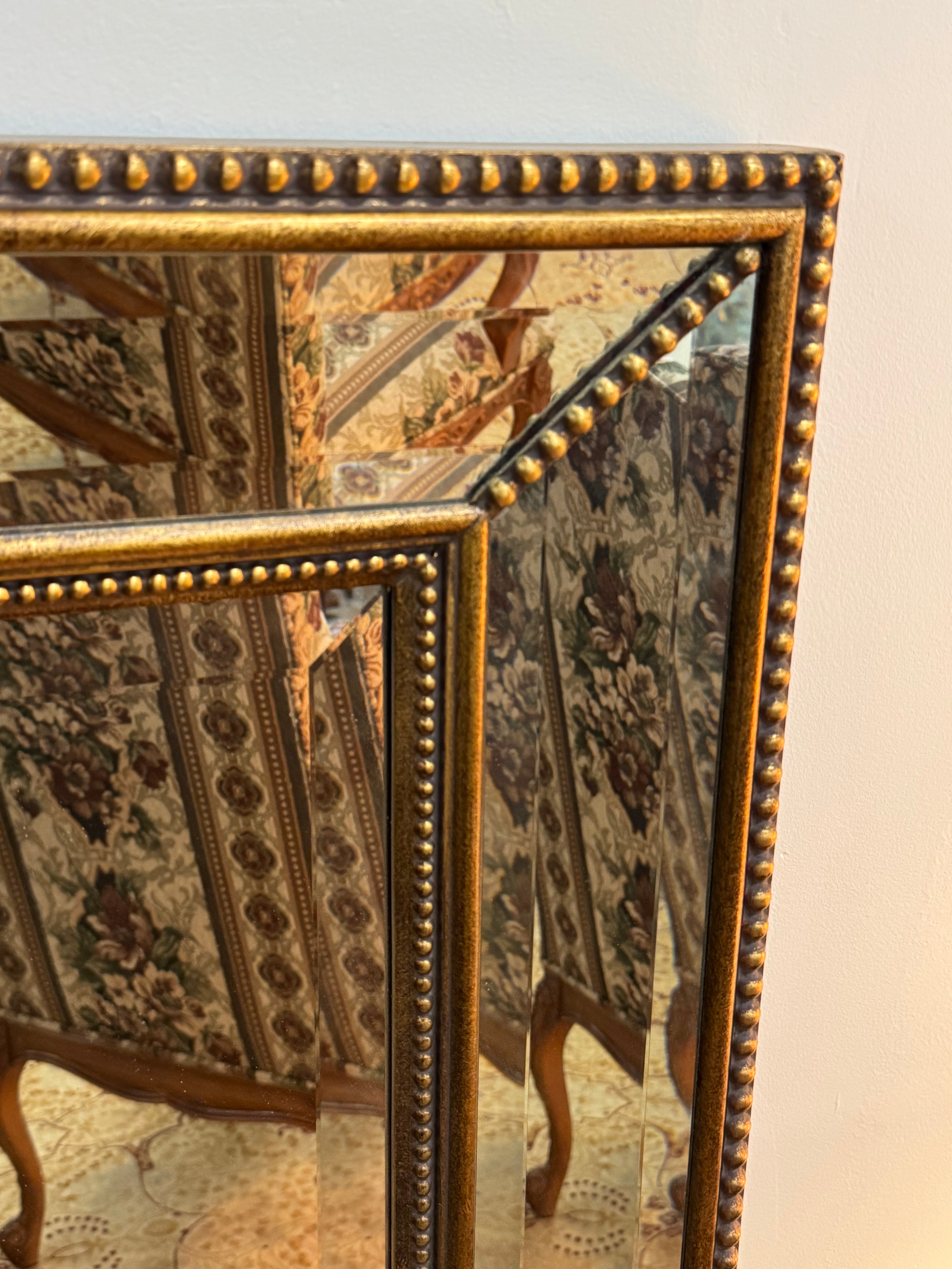 Dark Gold Beaded Mirror