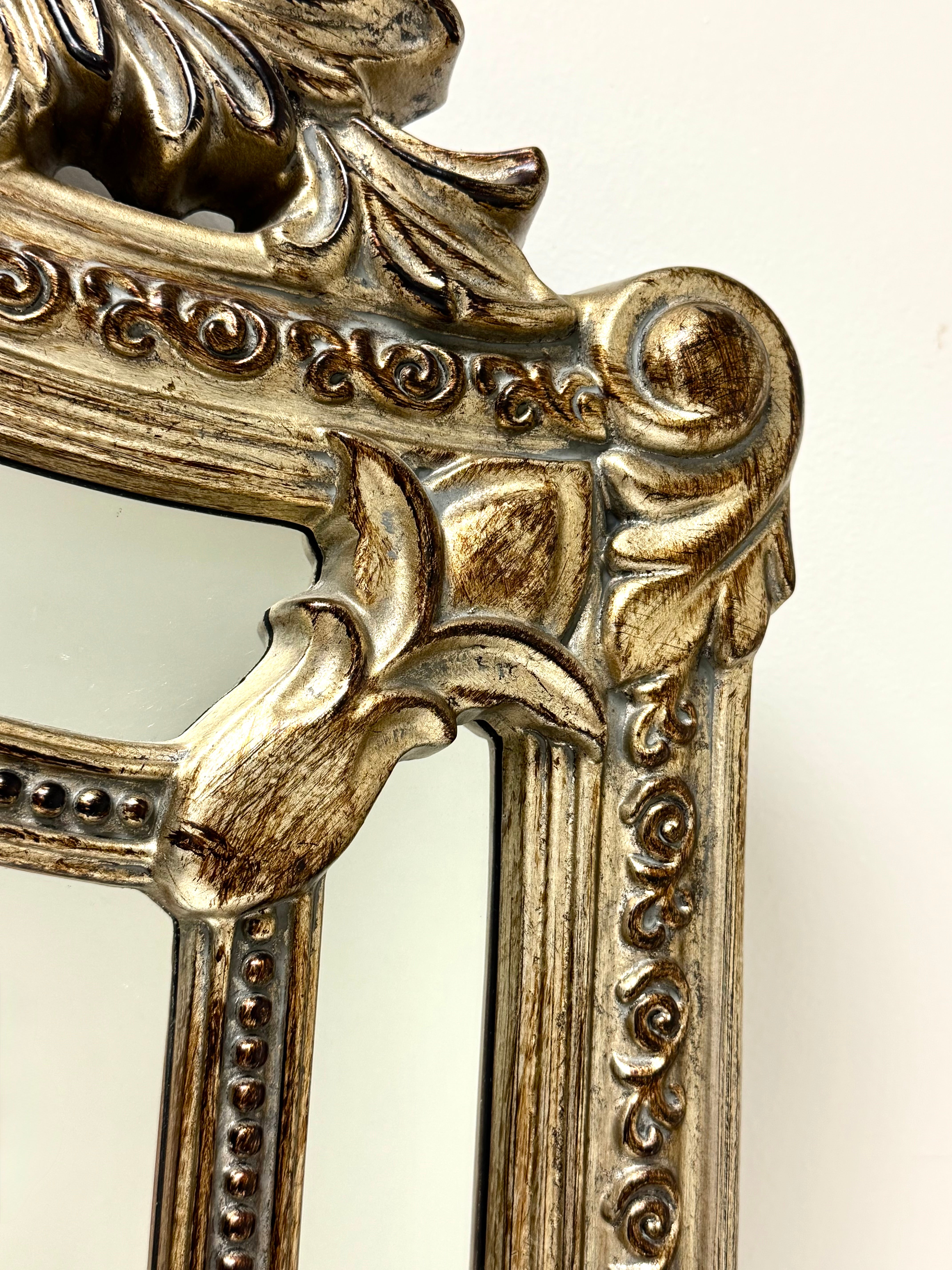 Vintage BOMBAY Burnished Silver Cherub Mirror