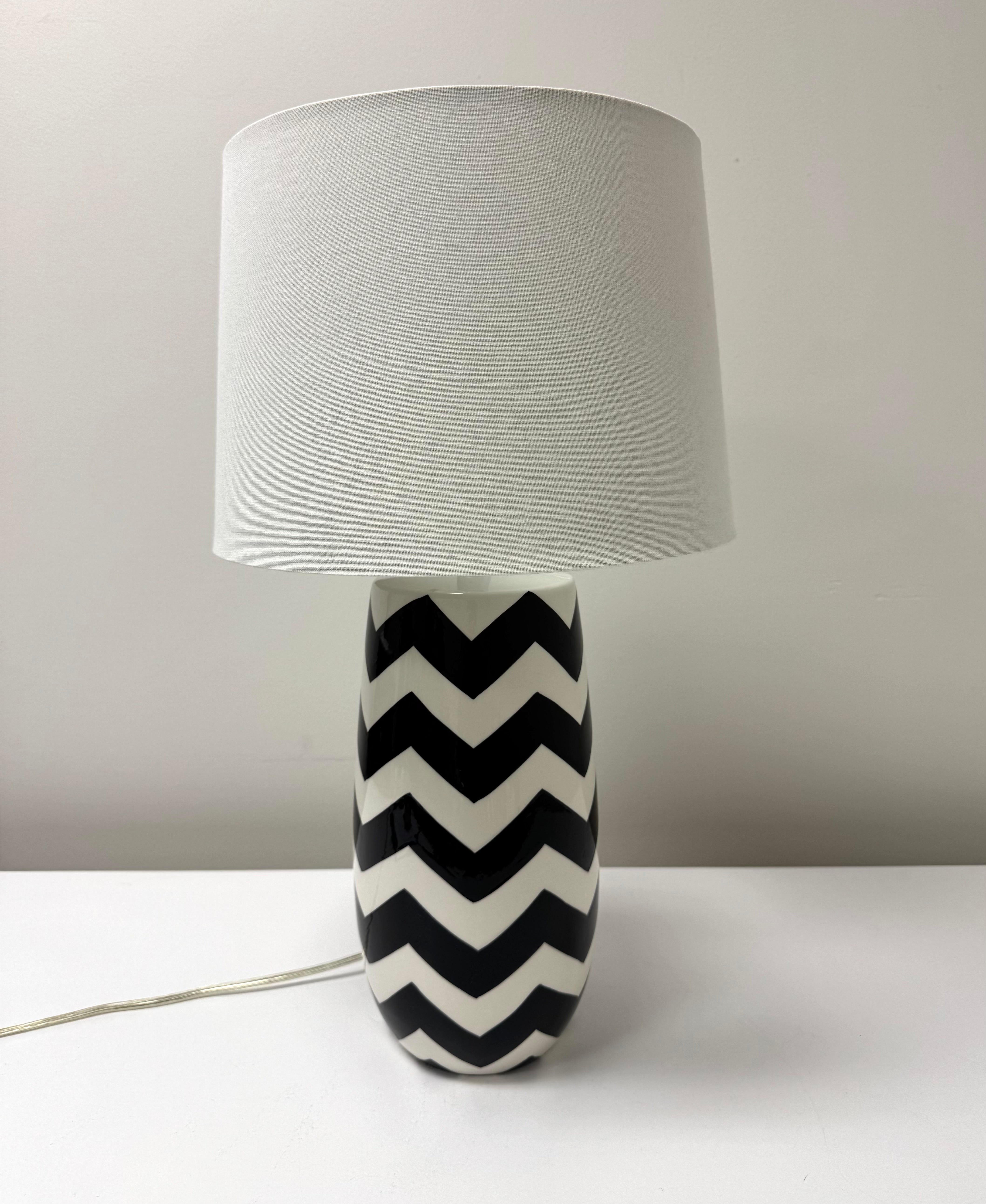 Black & White Chevron Lamp