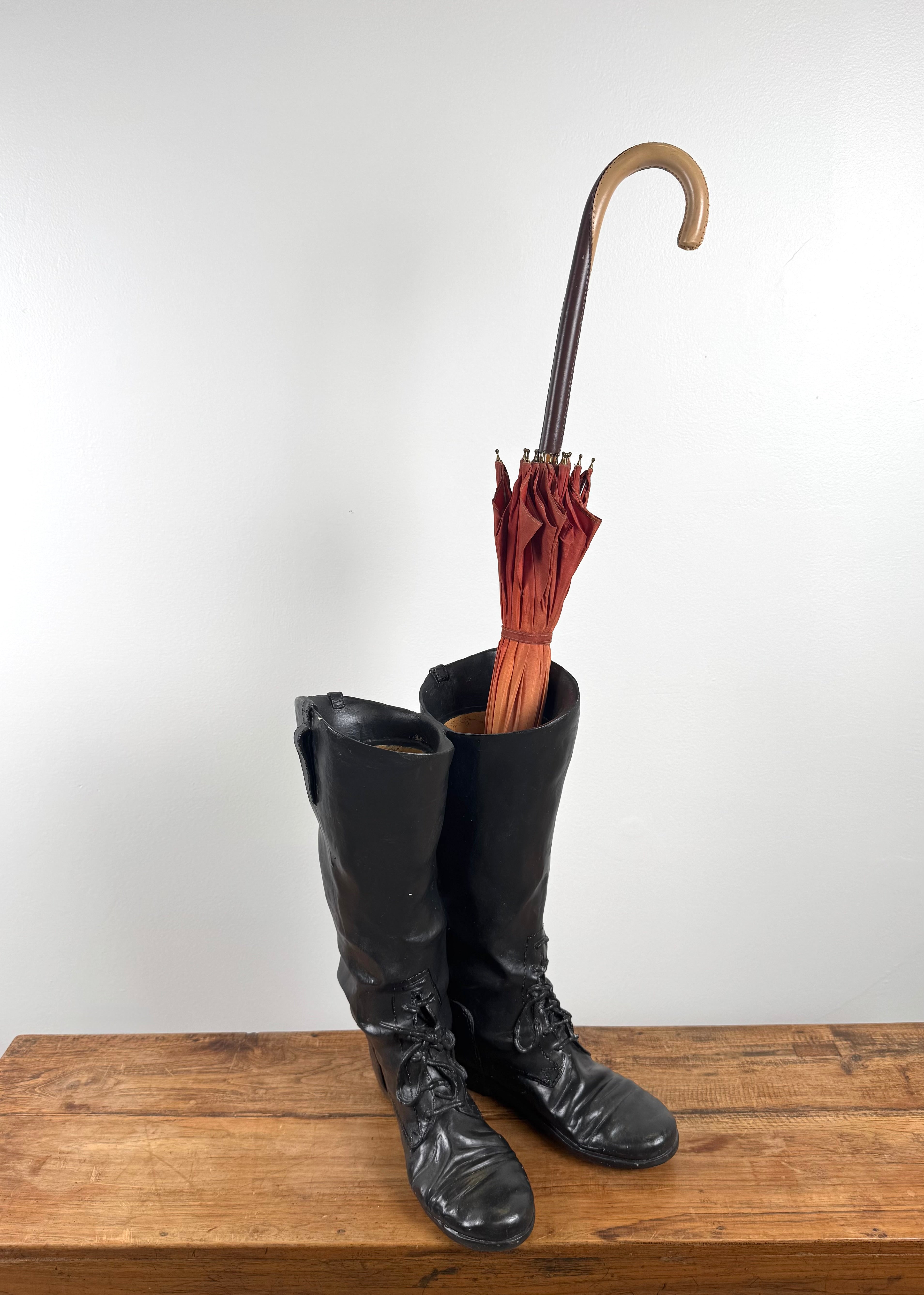 Cast Resin Riding Boots Umbrella Stand
