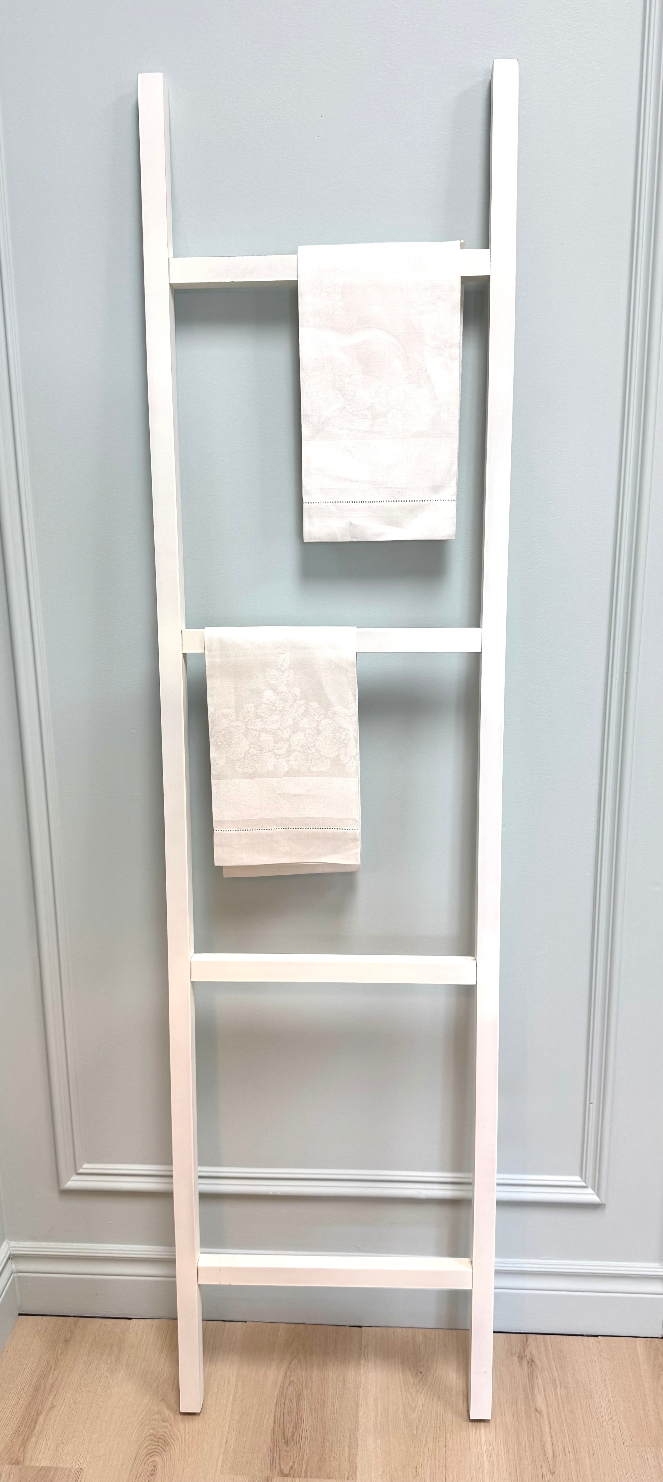 White Wooden Leaning Ladder