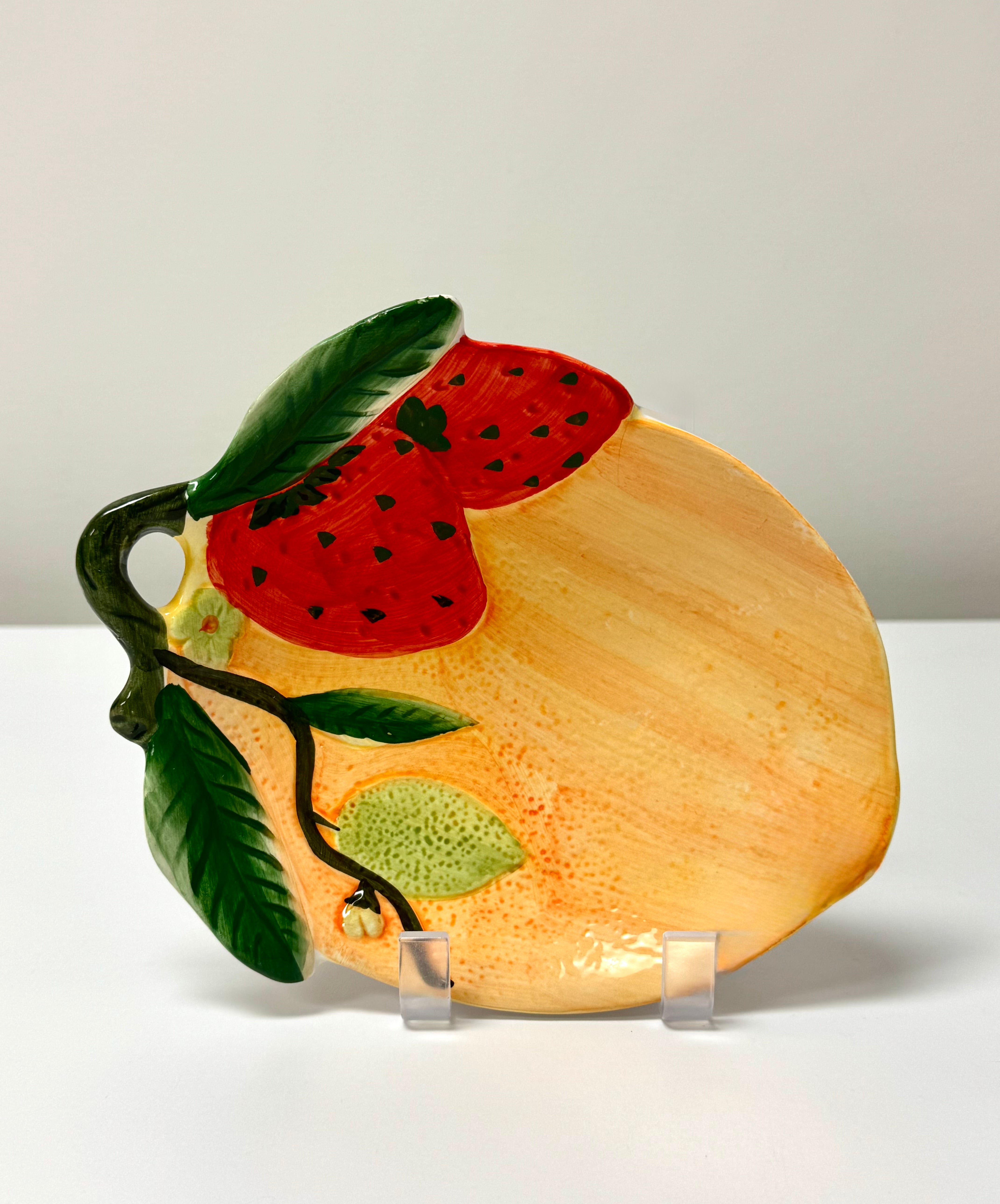 Vintage Ceramic Lemon & Strawberry Dish