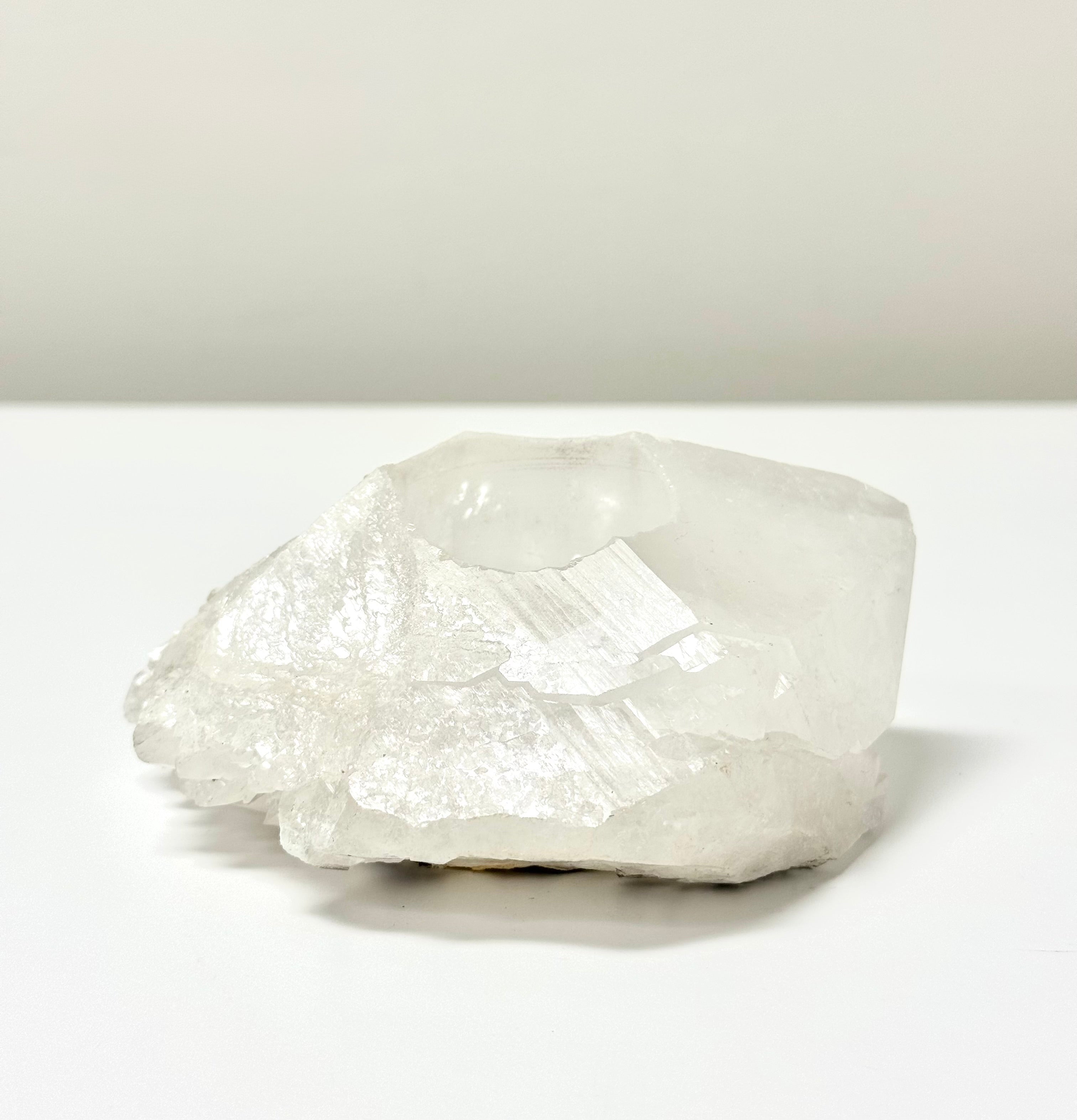 White Quartz Votive Holder