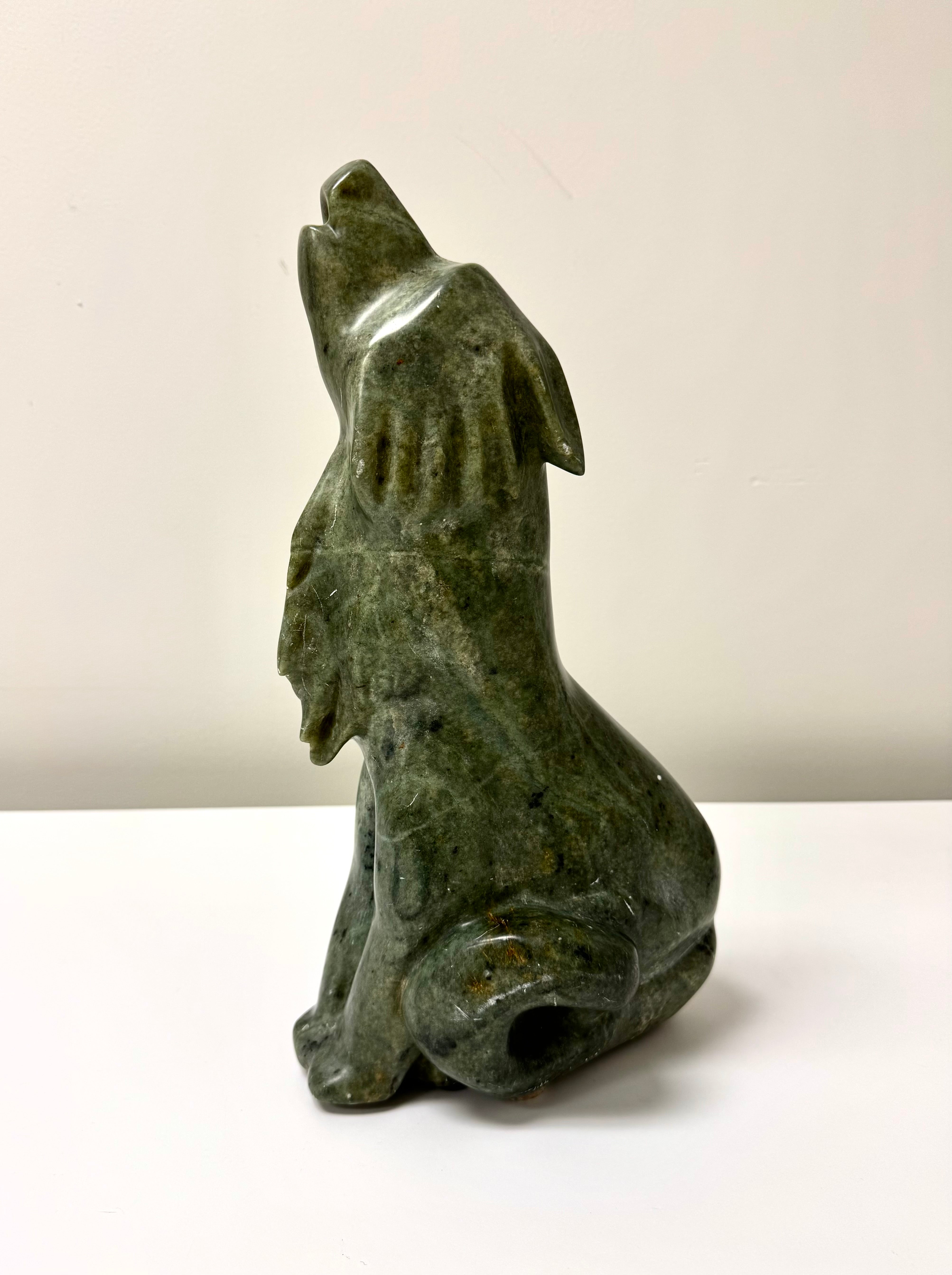 Howling Wolf Inuit Soapstone Sculpture