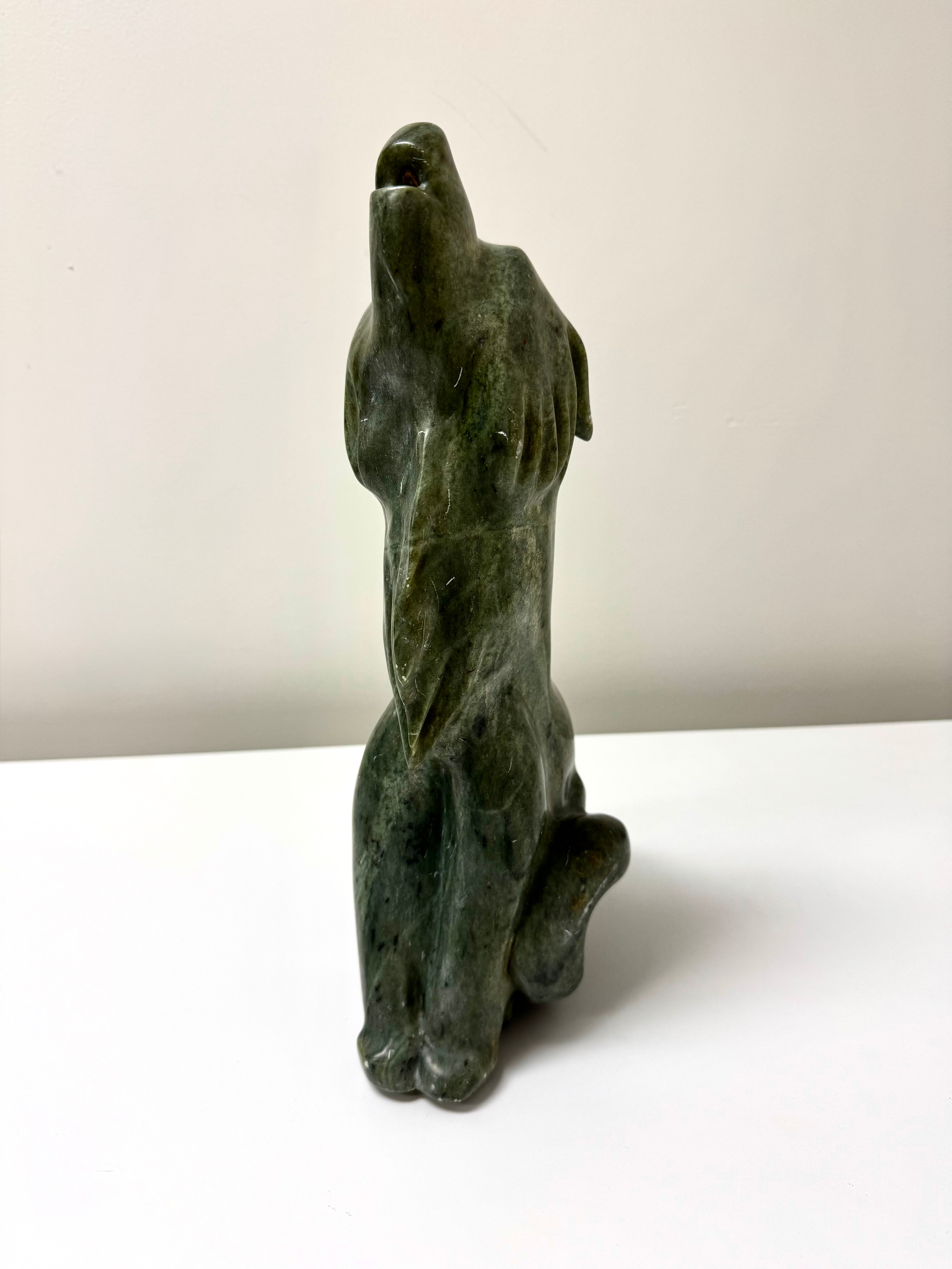 Howling Wolf Inuit Soapstone Sculpture