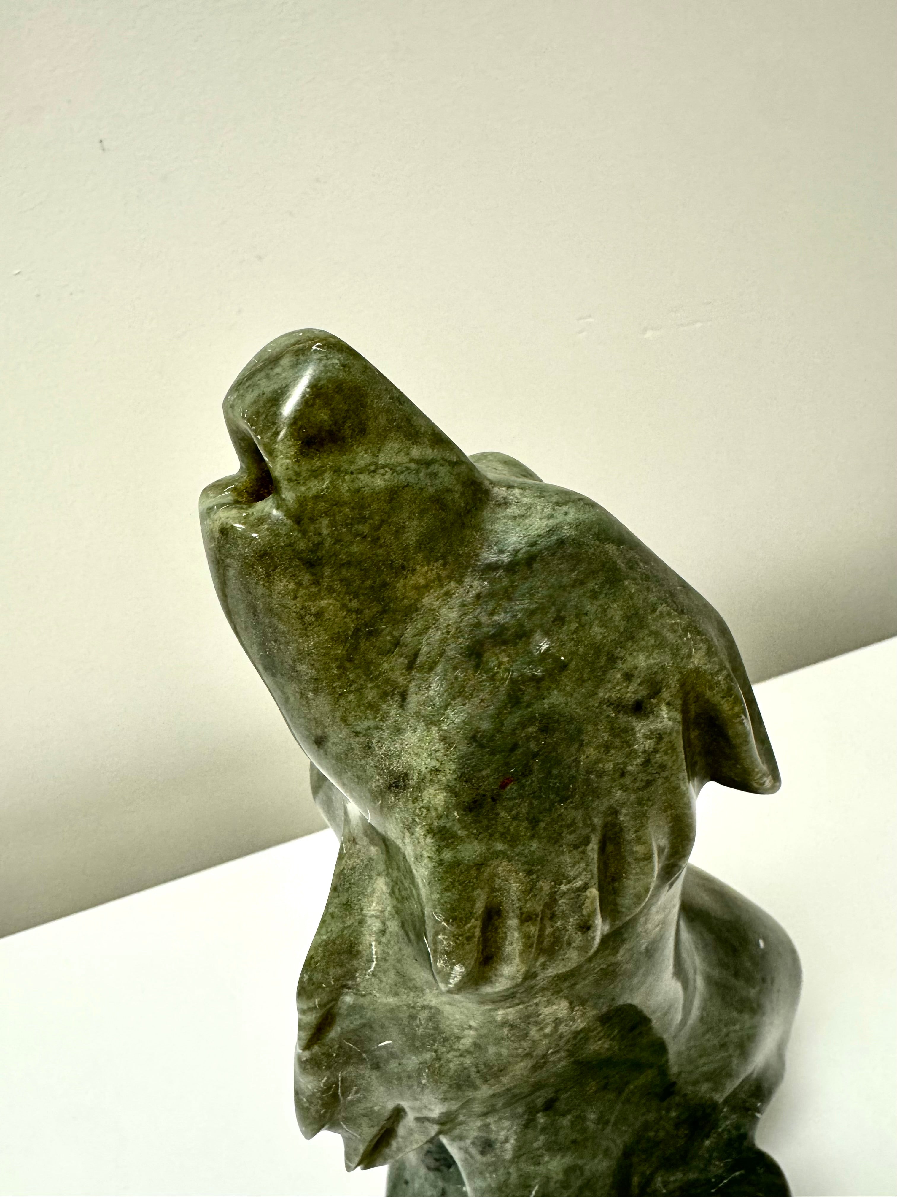 Howling Wolf Inuit Soapstone Sculpture