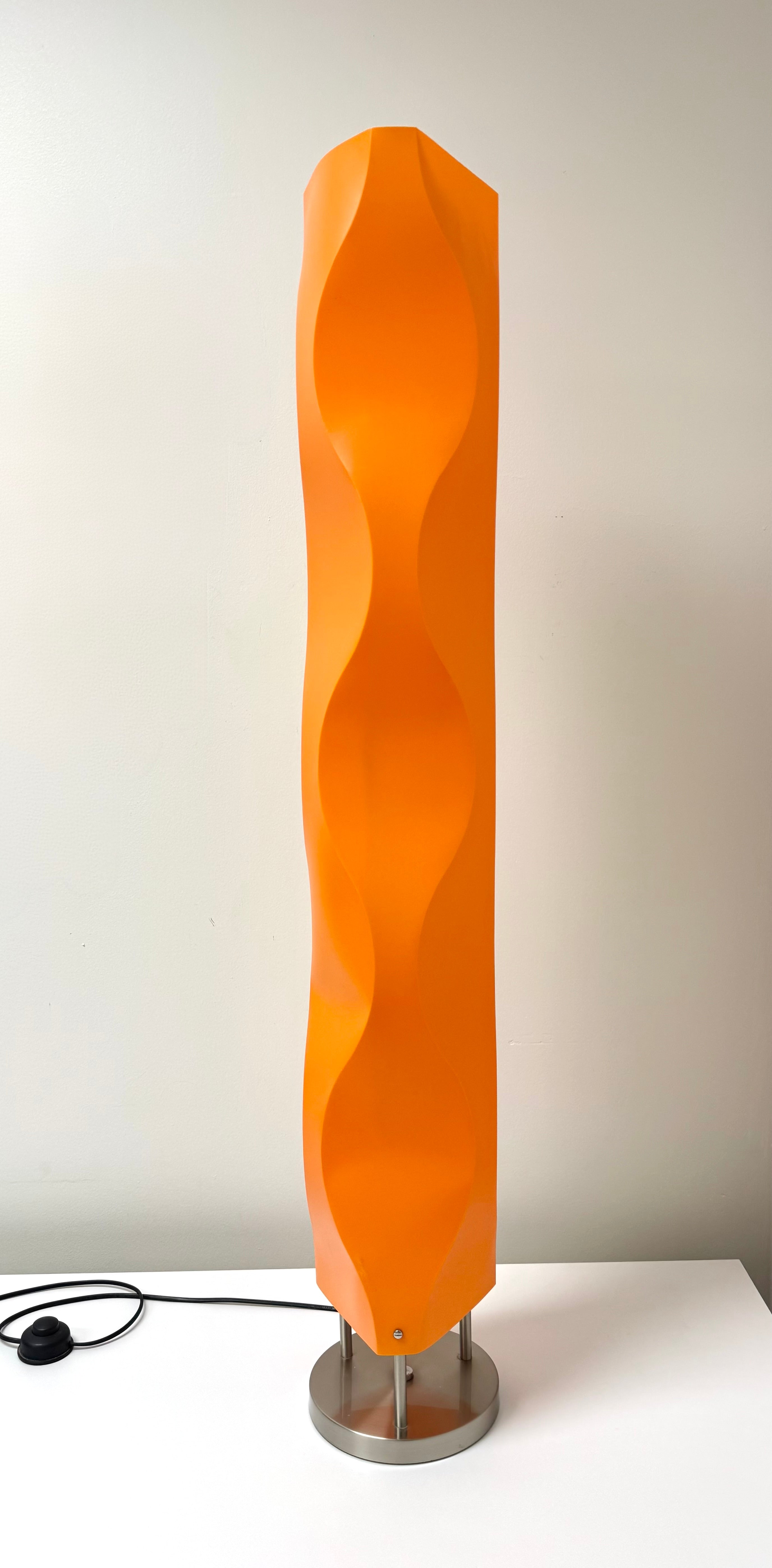 Vintage 1970s Orange Wave Floor Lamp