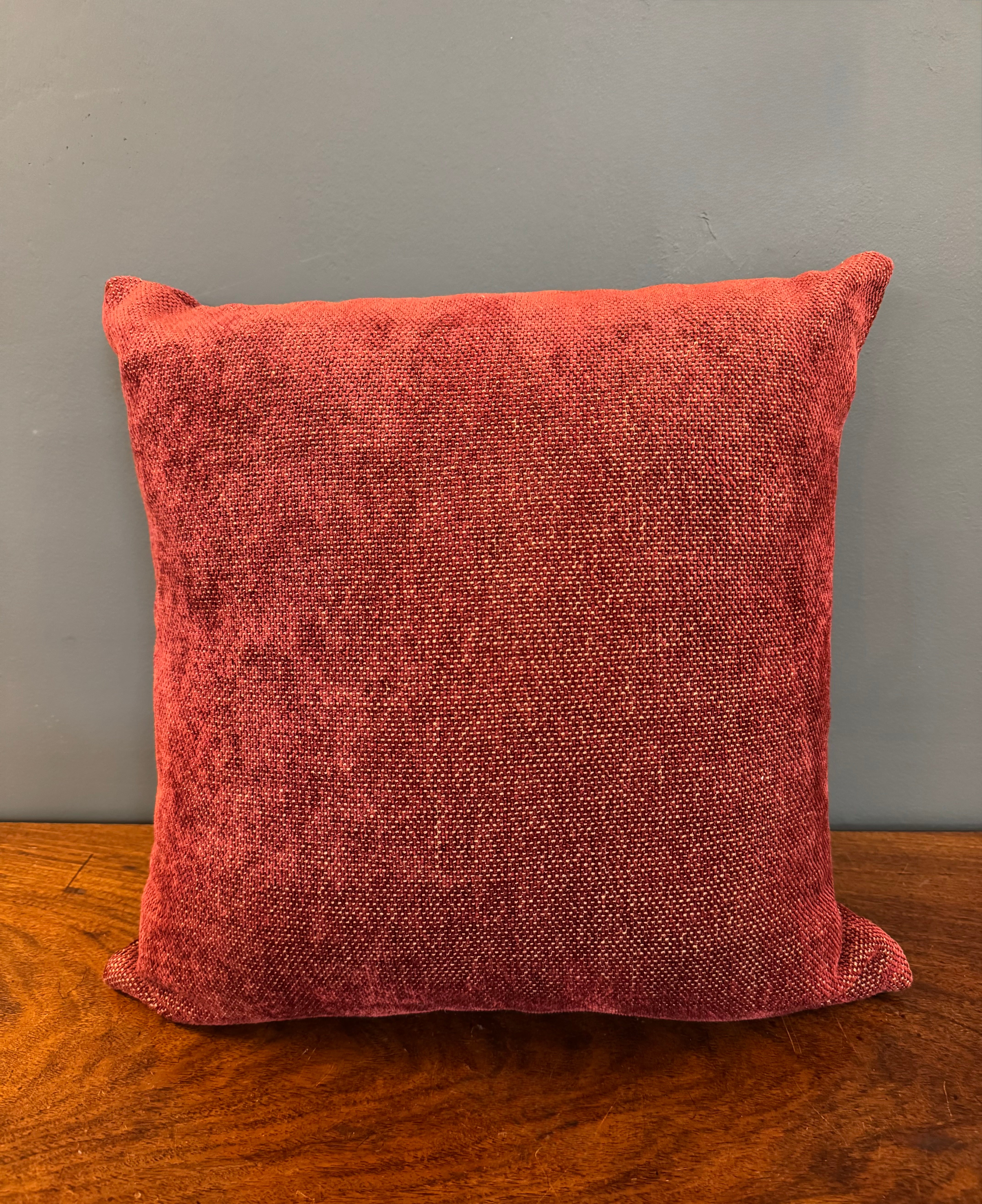 RESTORATION HARDWARE Deep Red Textured 17" Pillow