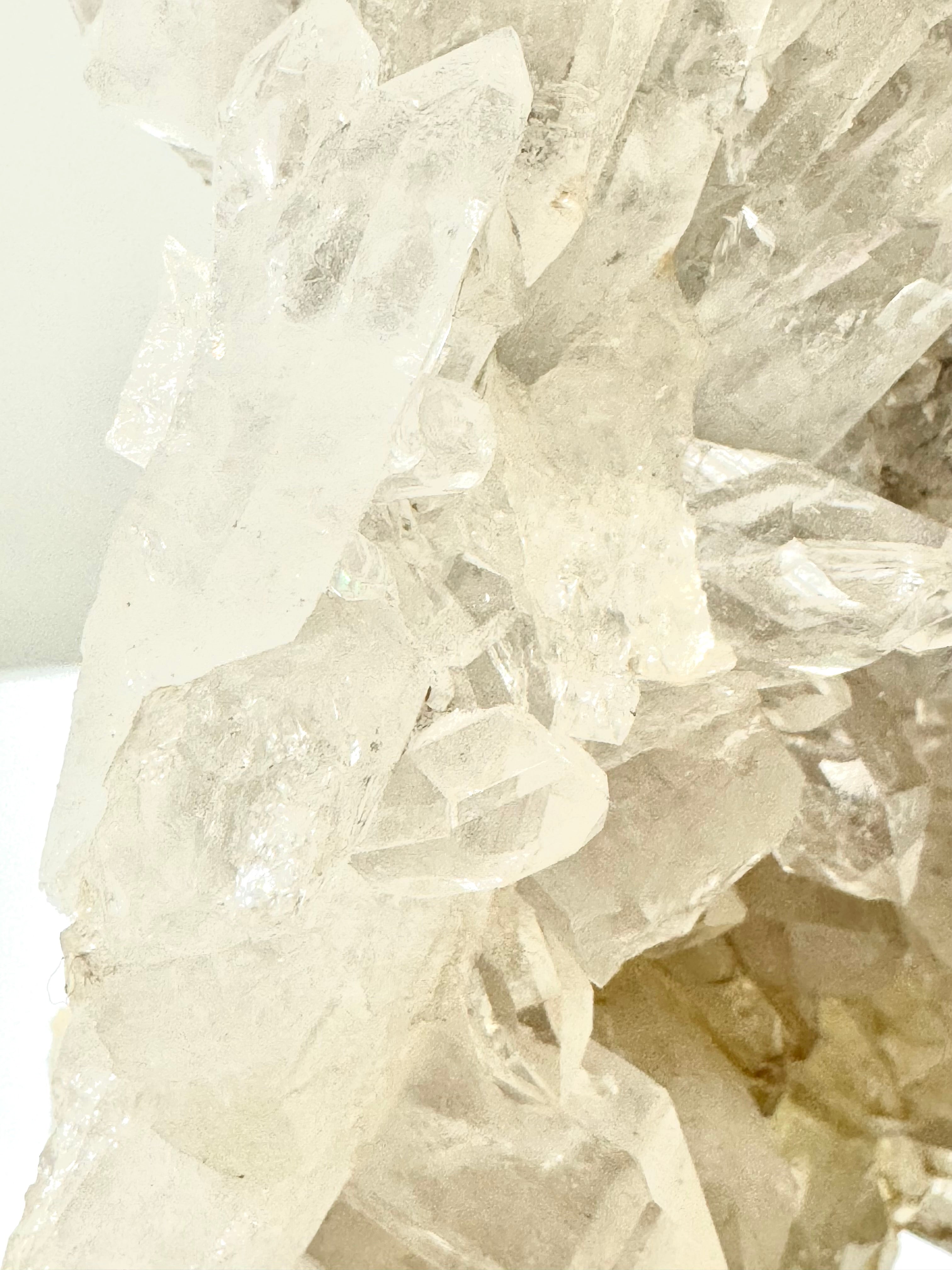 Clear Quartz Cluster on Metal Stand