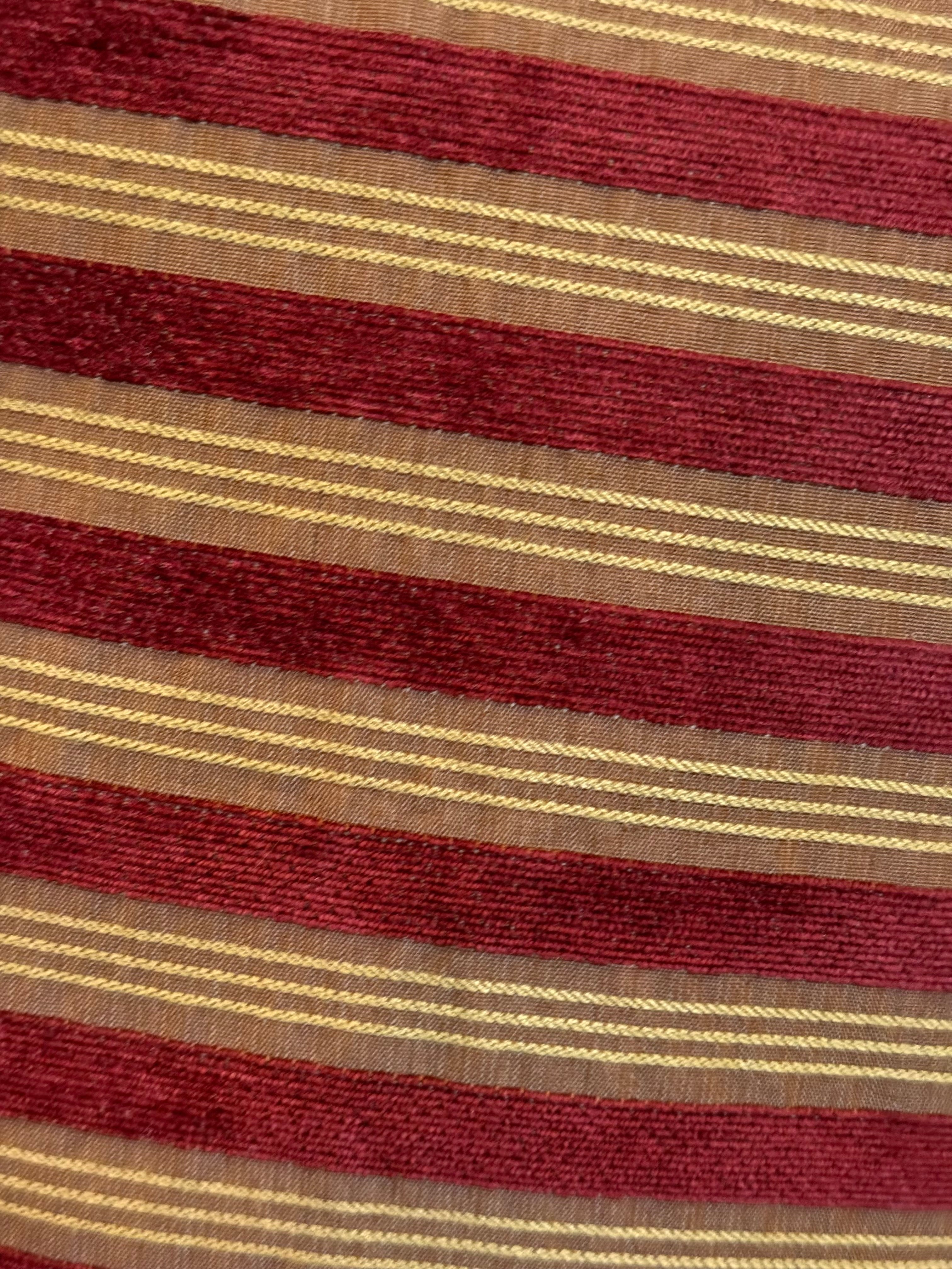 RESTORATION HARDWARE Deep Red & Dark Tan Stripe 19" Pillow