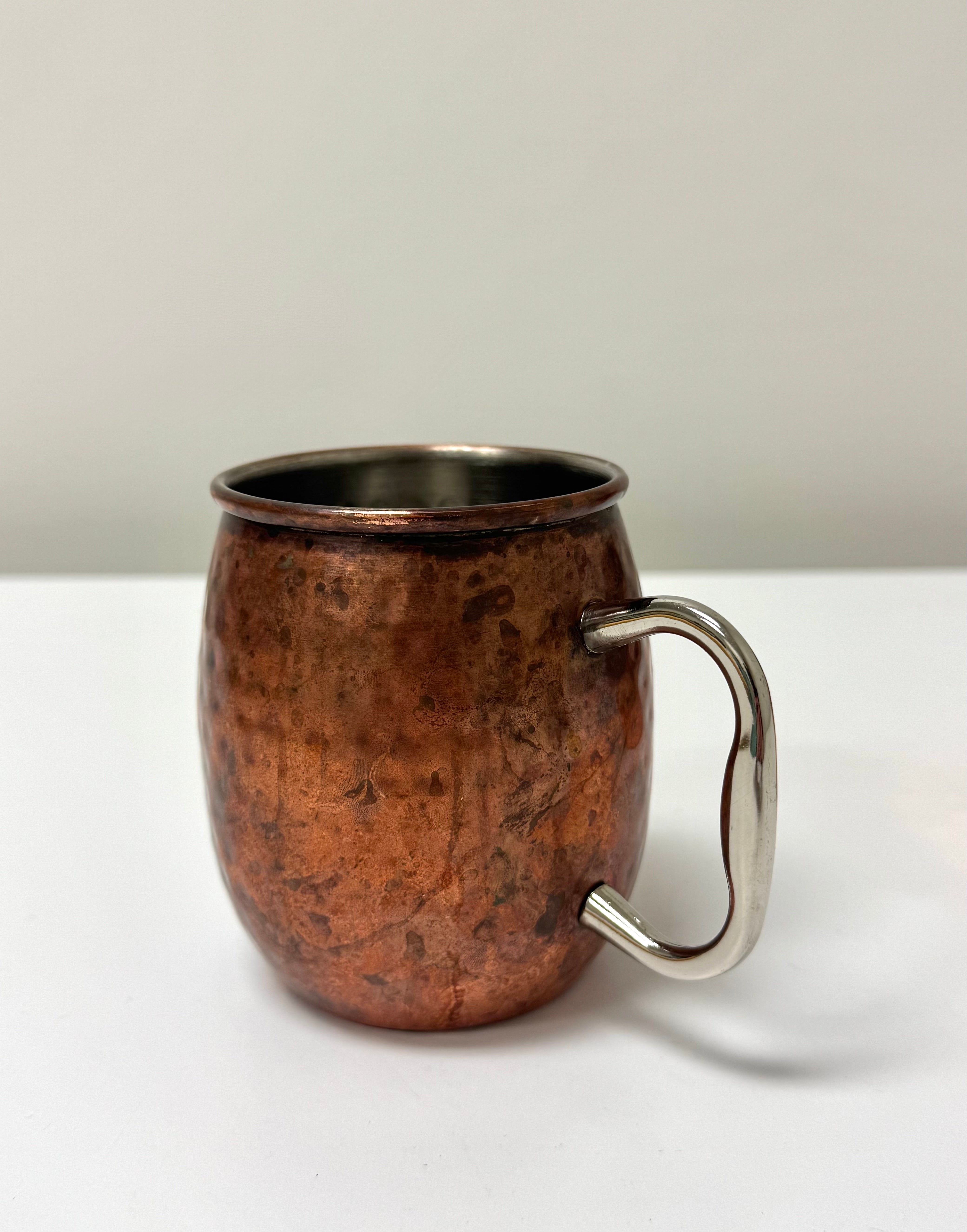 Worn Hammered Copper Moscow Mule Mugs Set of 2